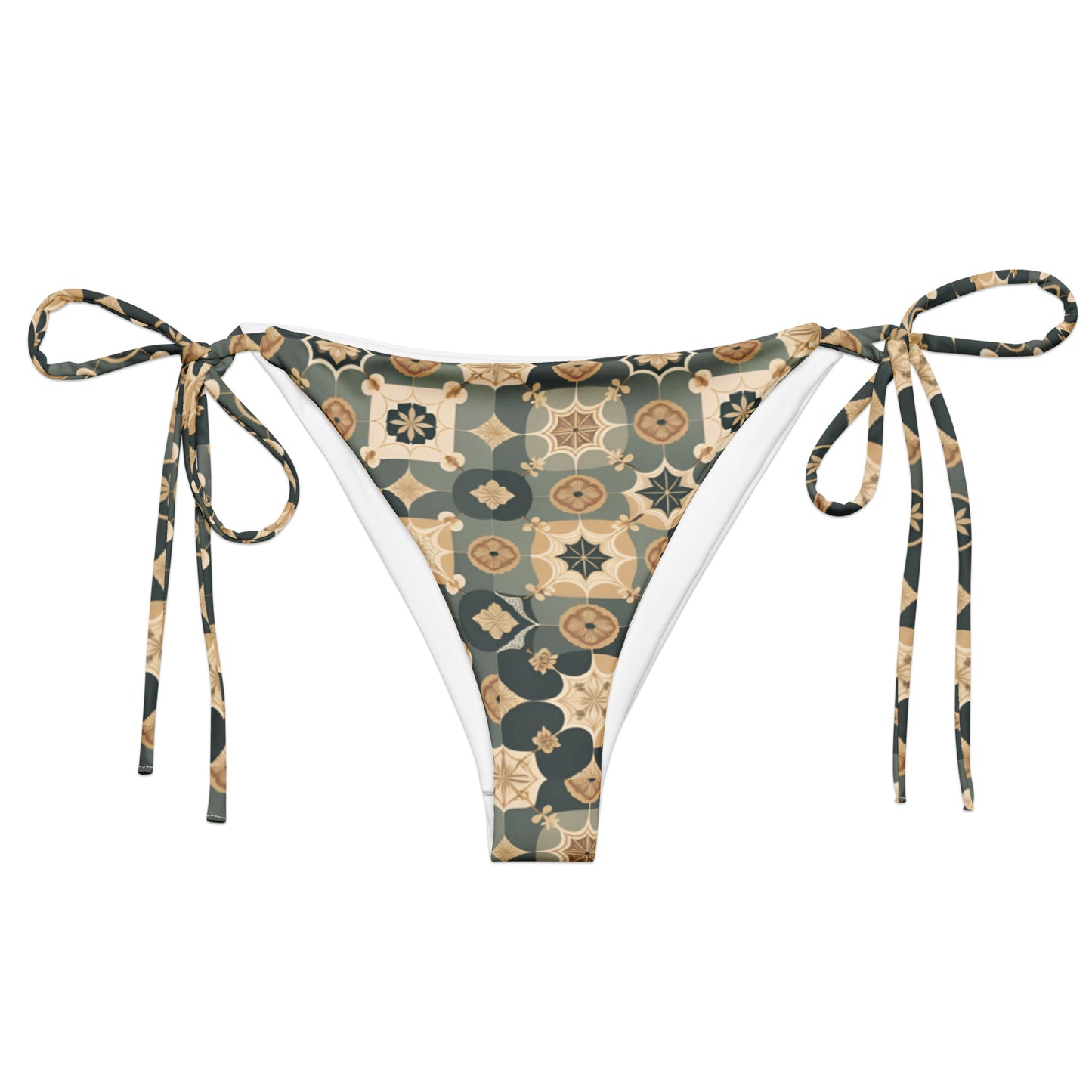 All-over print recycled string bikini bottom