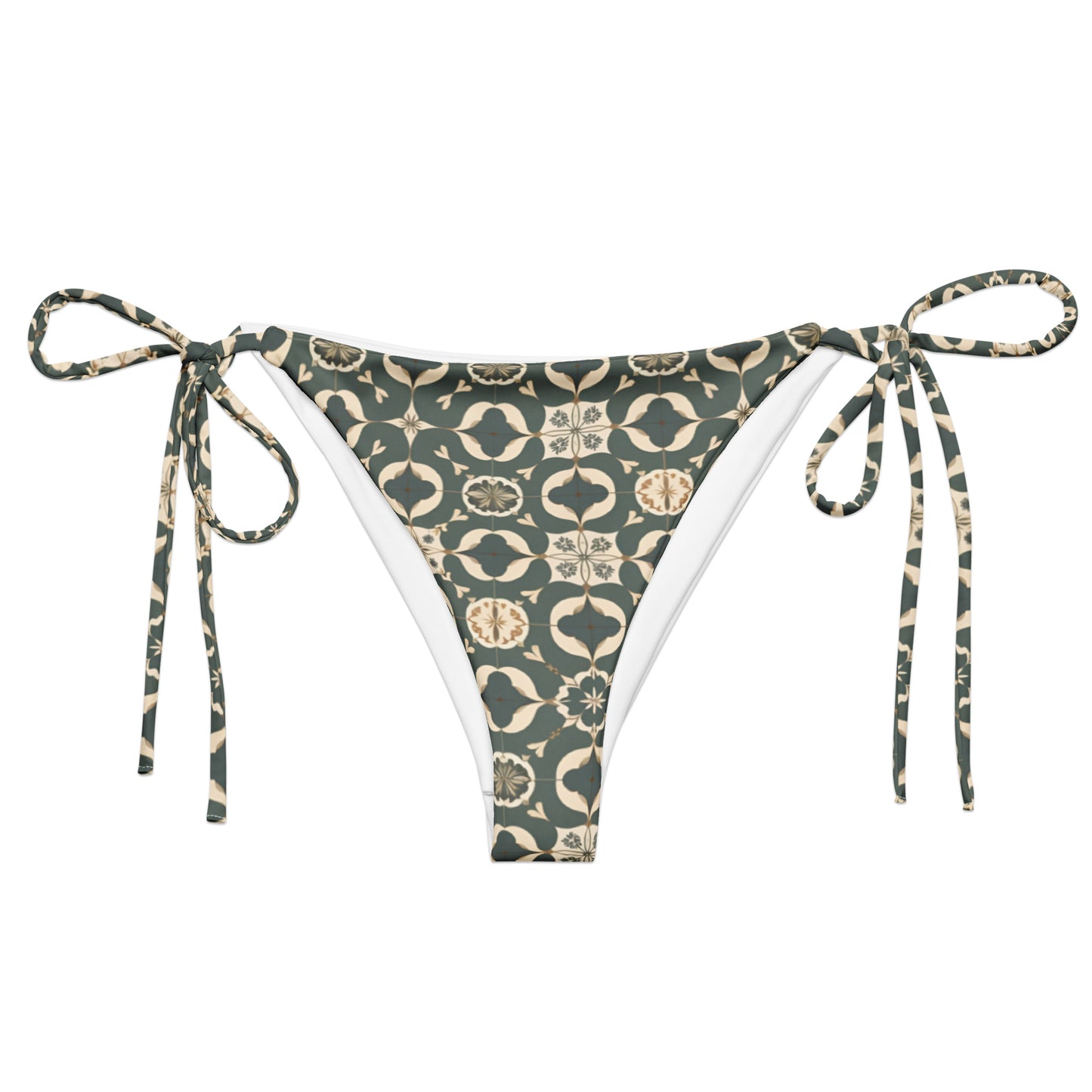 All-over print recycled string bikini bottom