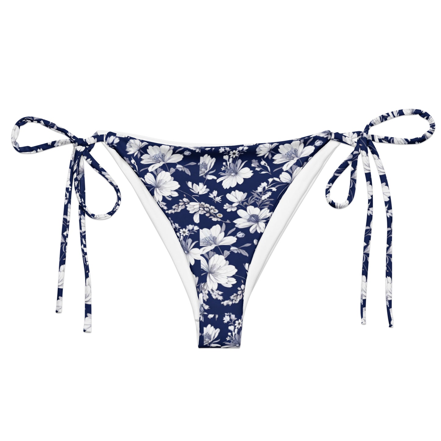 All-over print recycled string bikini bottom