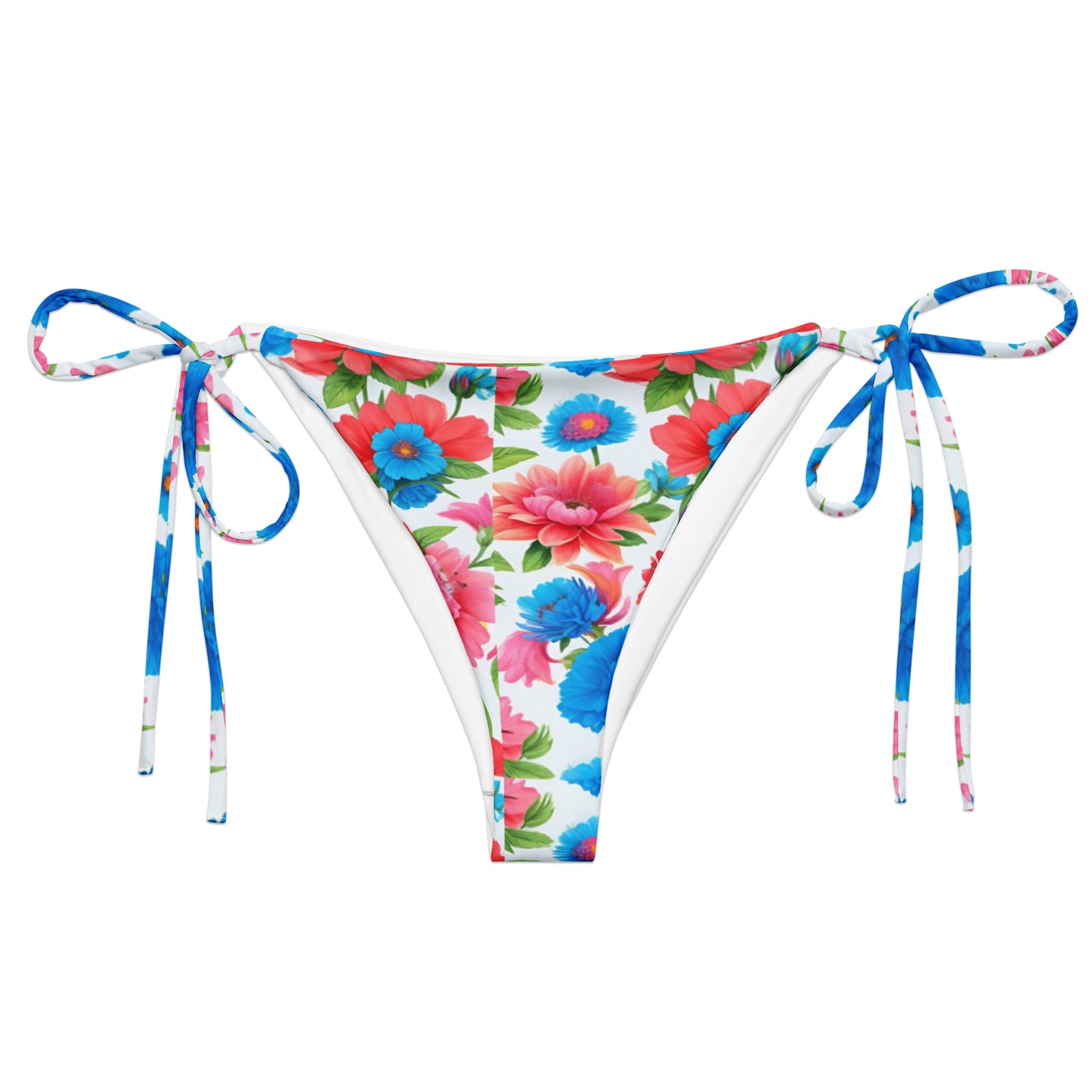 All-over print recycled string bikini bottom