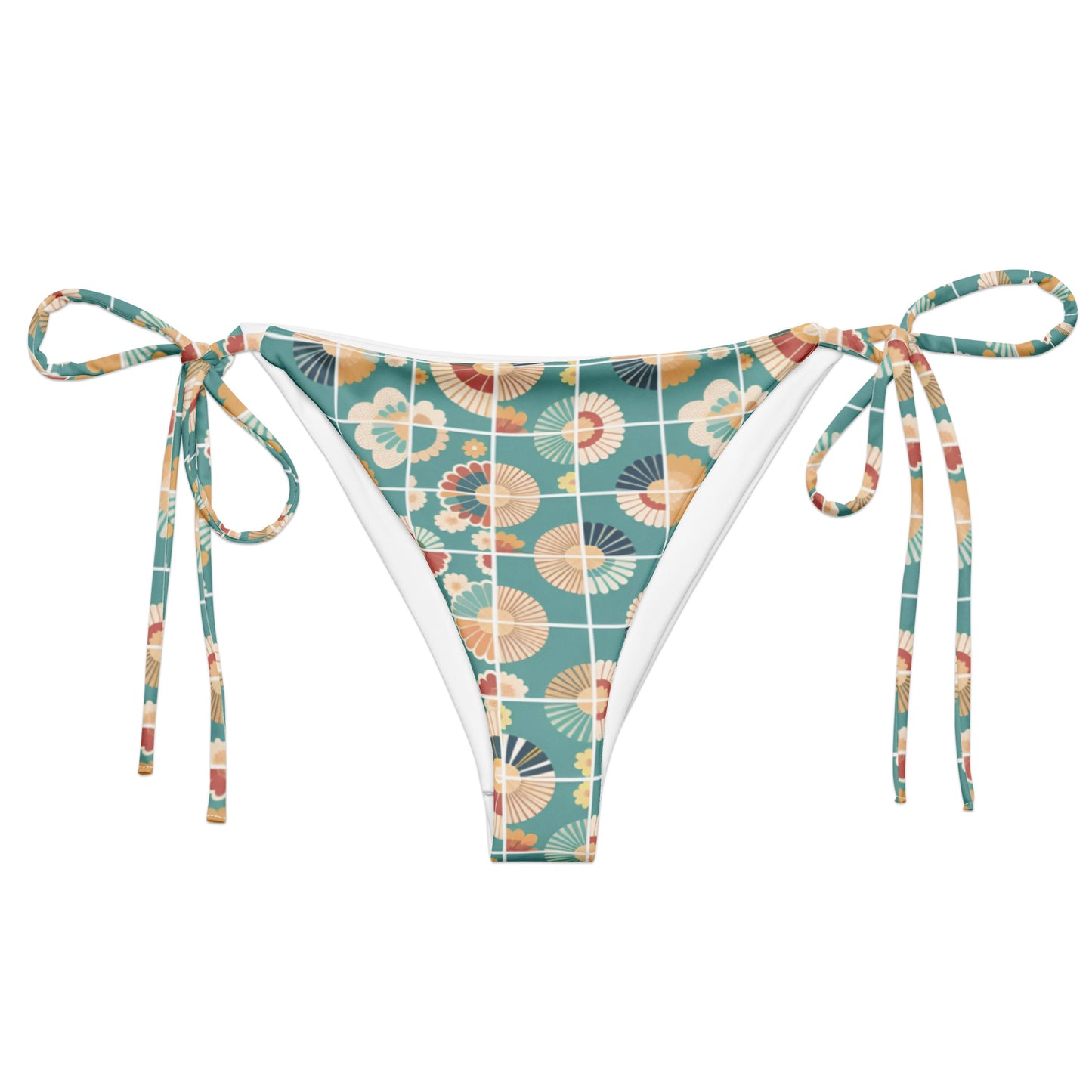 All-over print recycled string bikini bottom