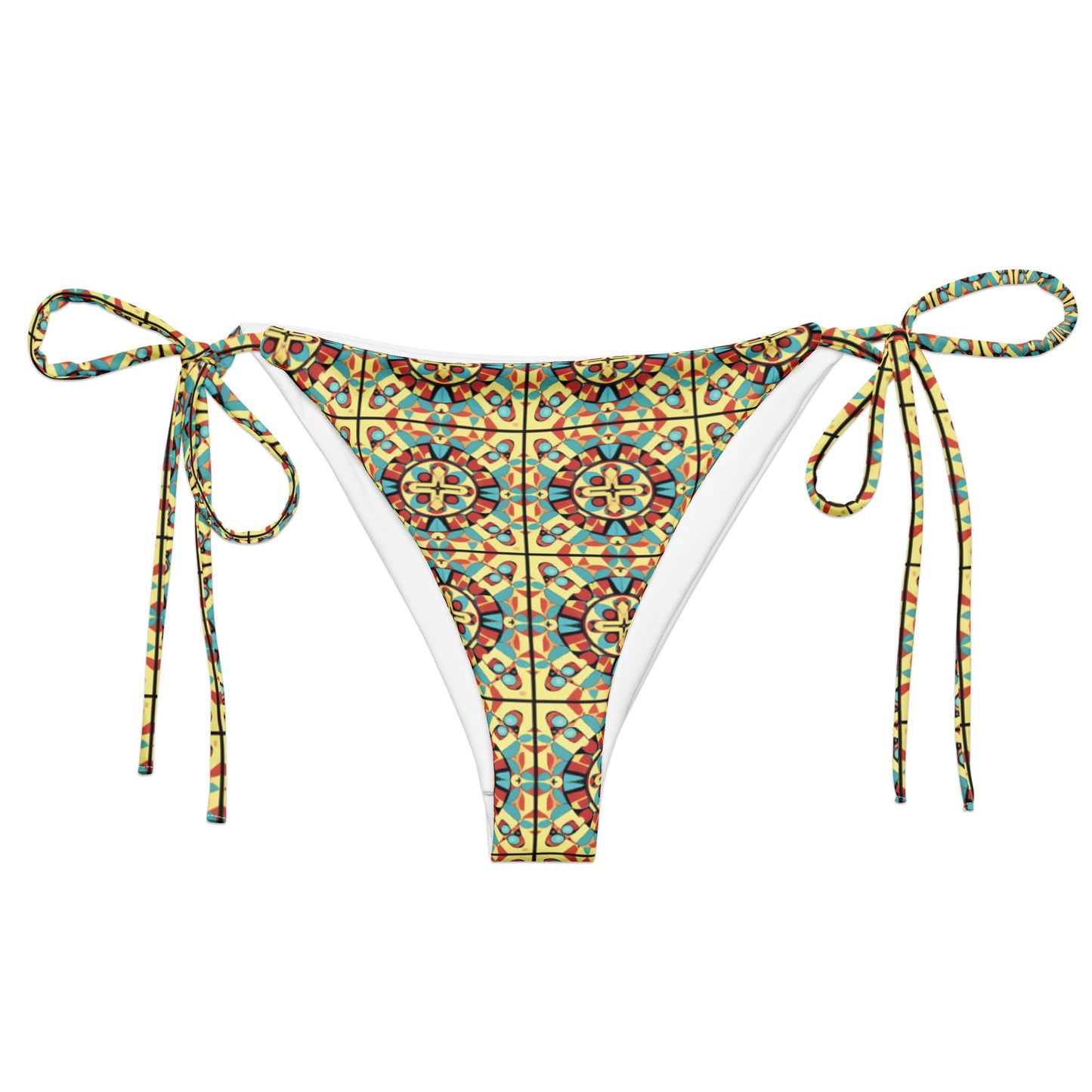 All-over print recycled string bikini bottom