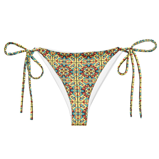 All-over print recycled string bikini bottom