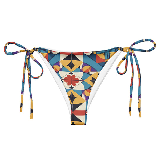 All-over print recycled string bikini bottom