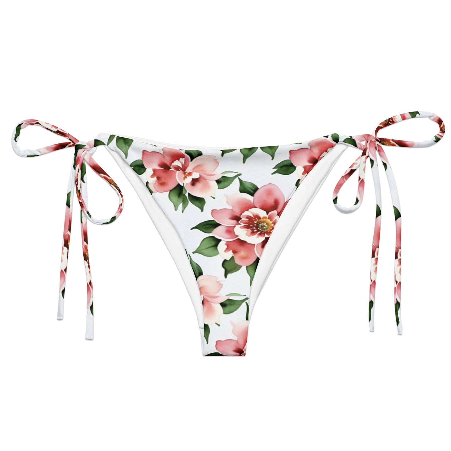 All-over print recycled string bikini bottom