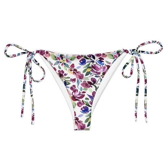 All-over print recycled string bikini bottom