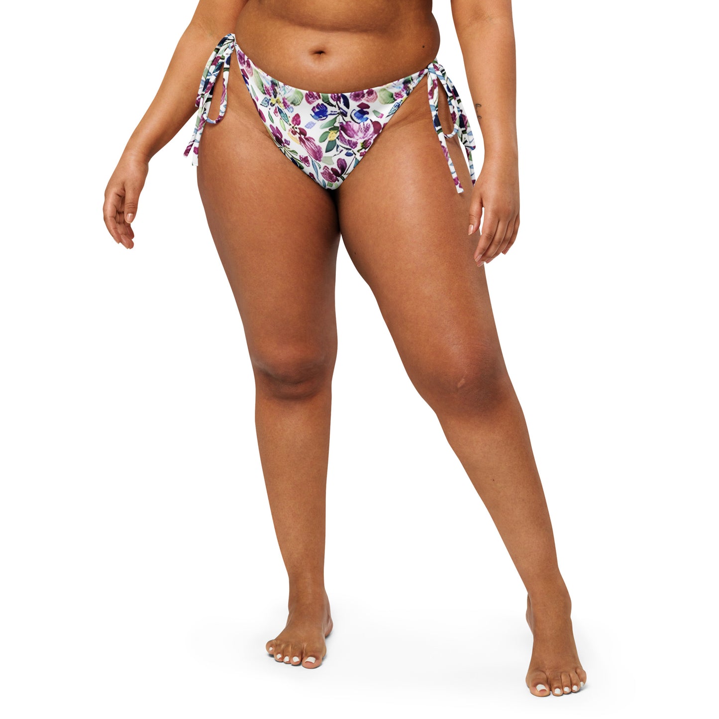 All-over print recycled string bikini bottom