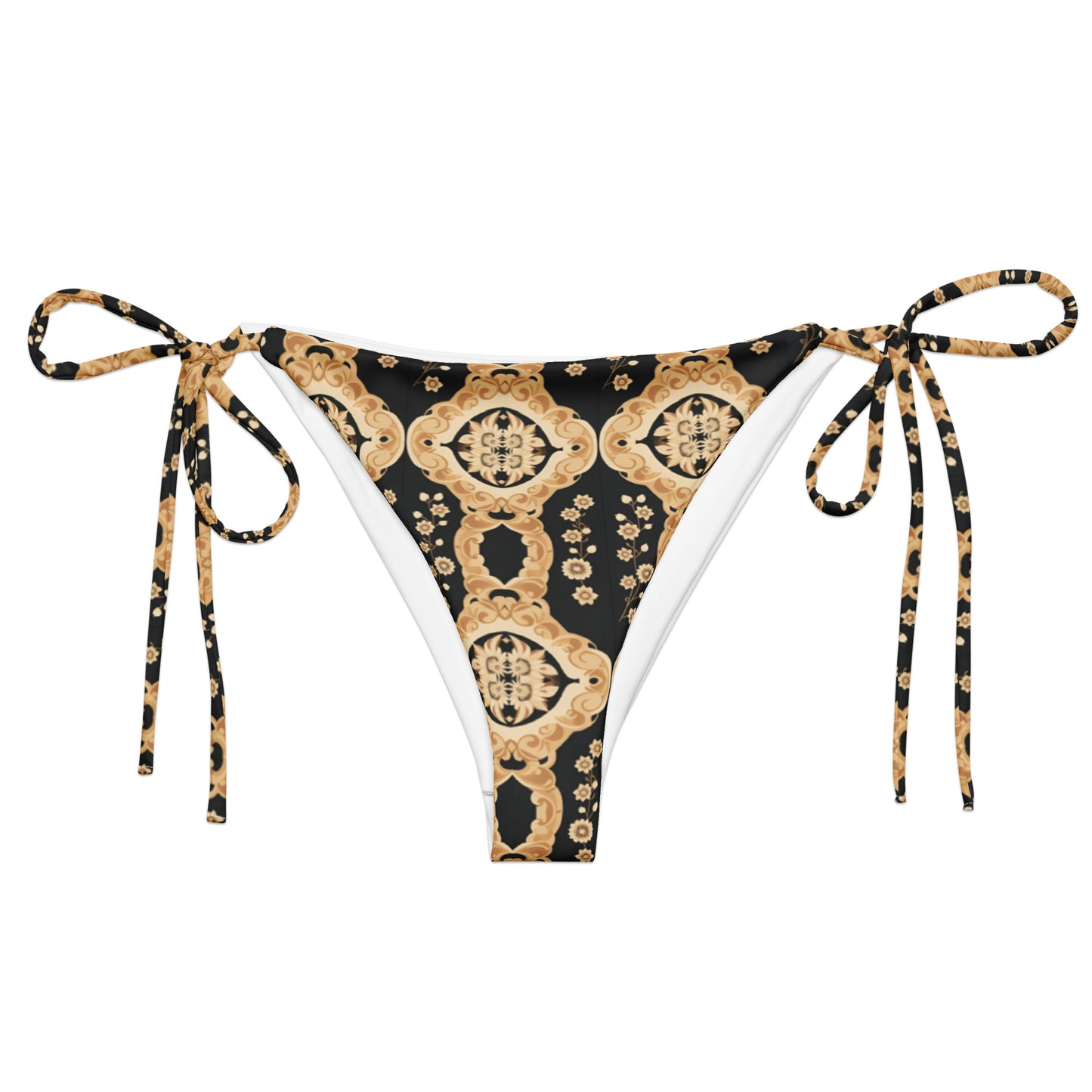 All-over print recycled string bikini bottom