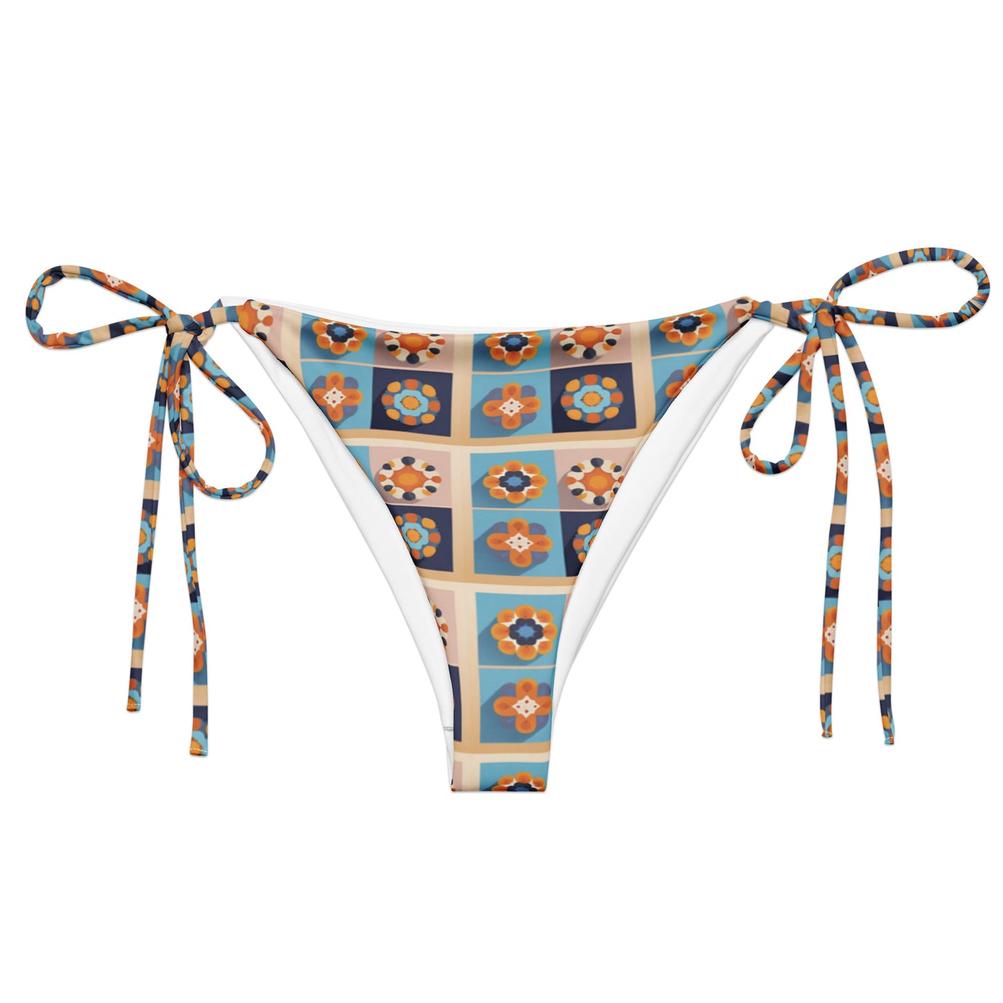 All-over print recycled string bikini bottom