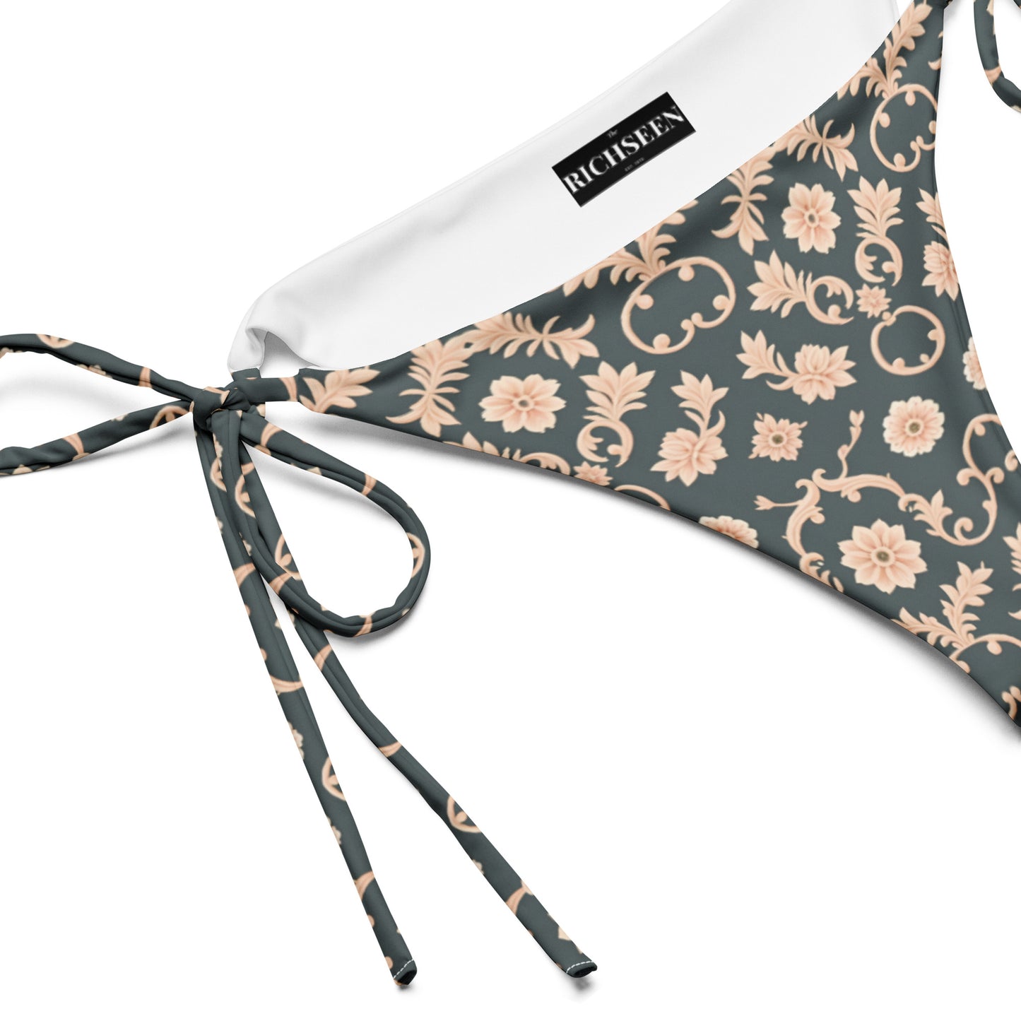 All-over print recycled string bikini bottom