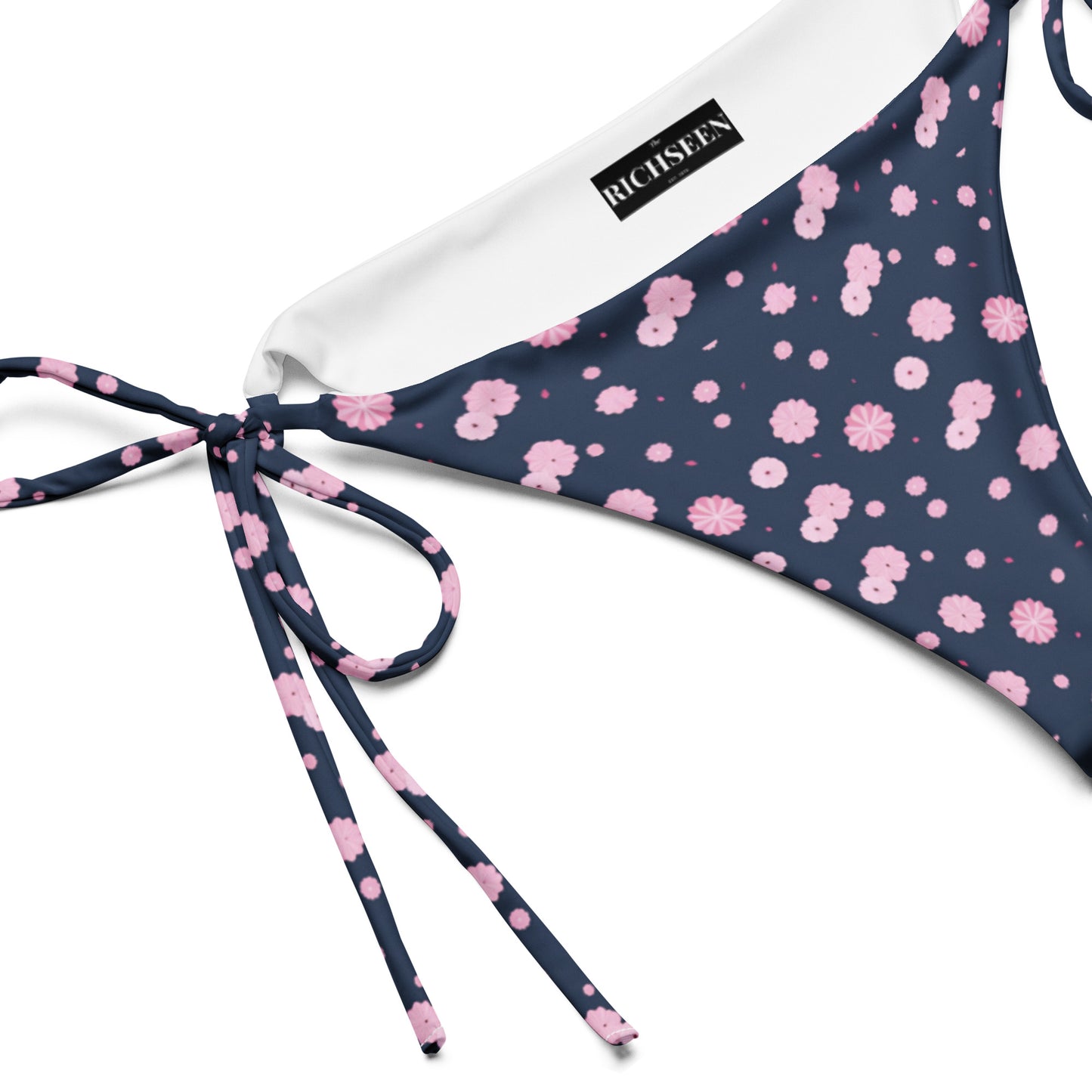 All-over print recycled string bikini bottom