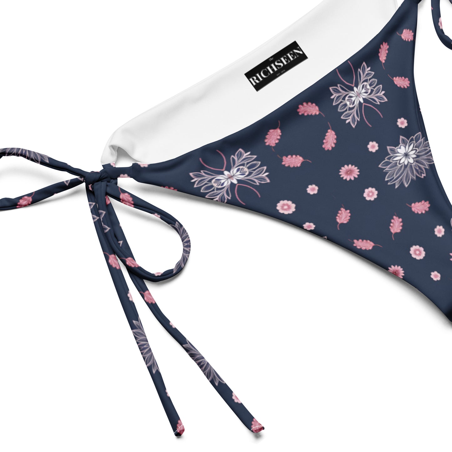 All-over print recycled string bikini bottom