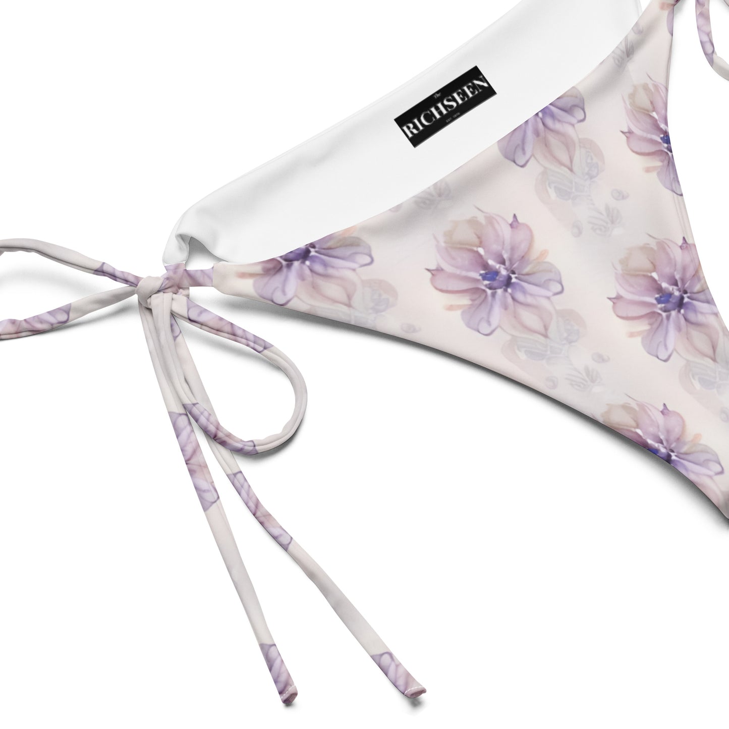 All-over print recycled string bikini bottom