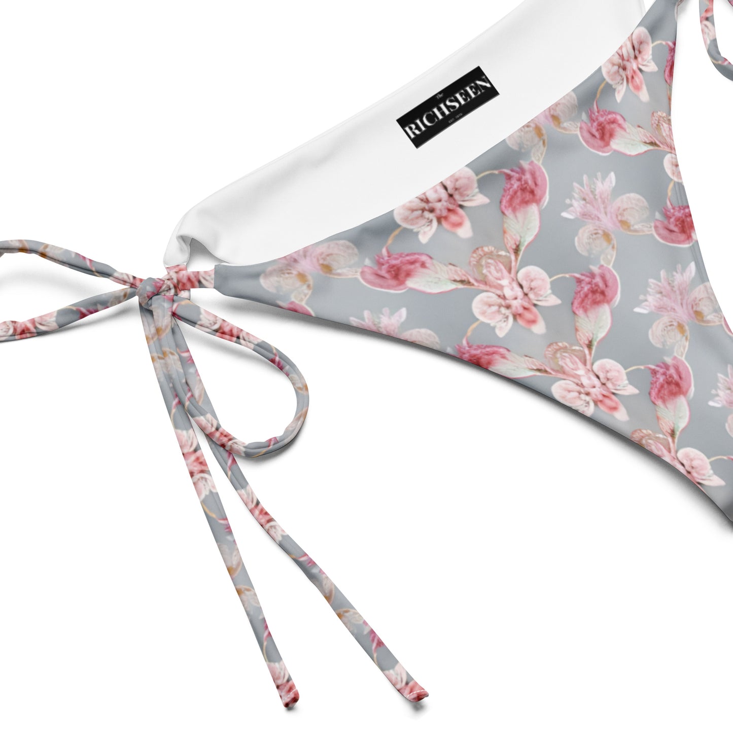 All-over print recycled string bikini bottom