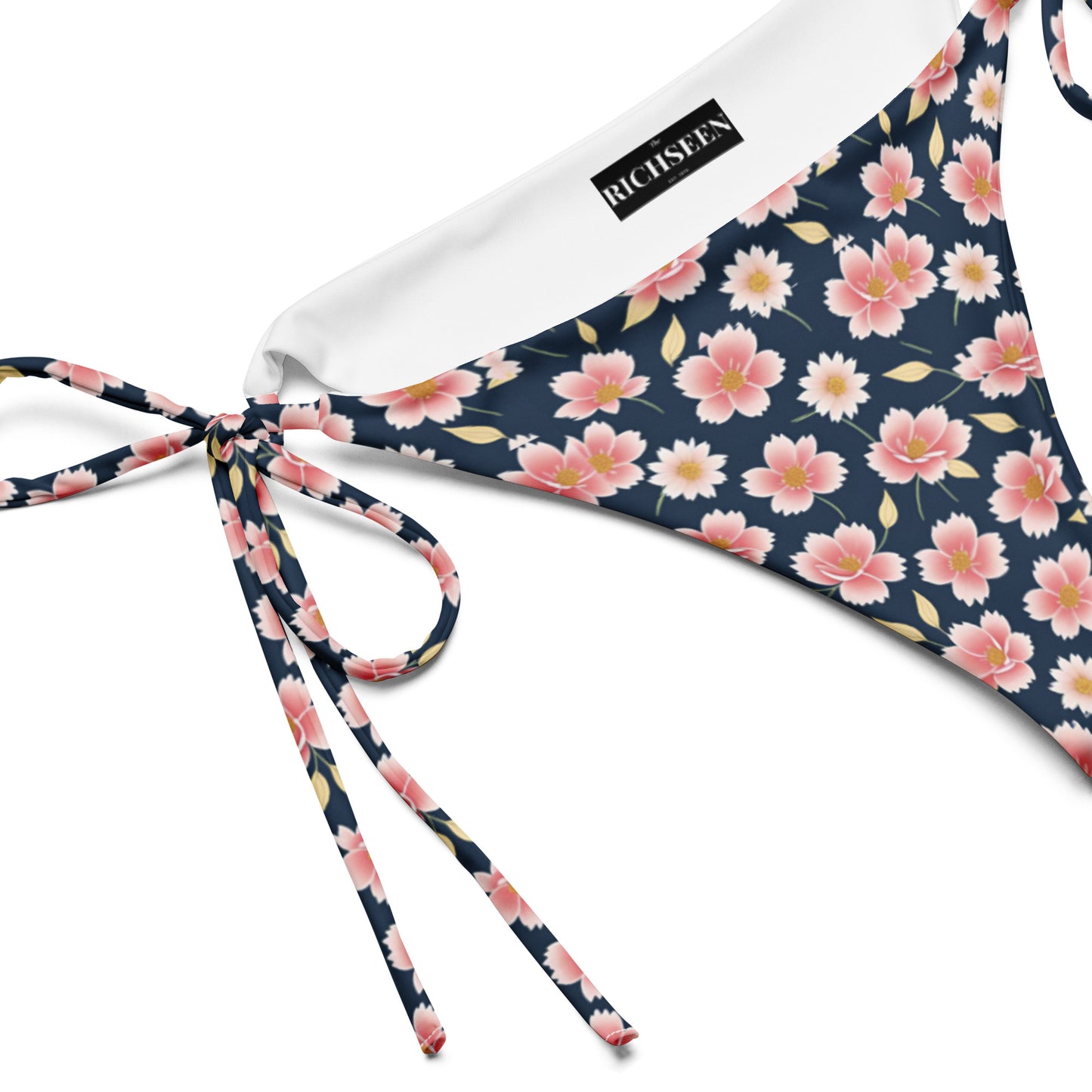 All-over print recycled string bikini bottom