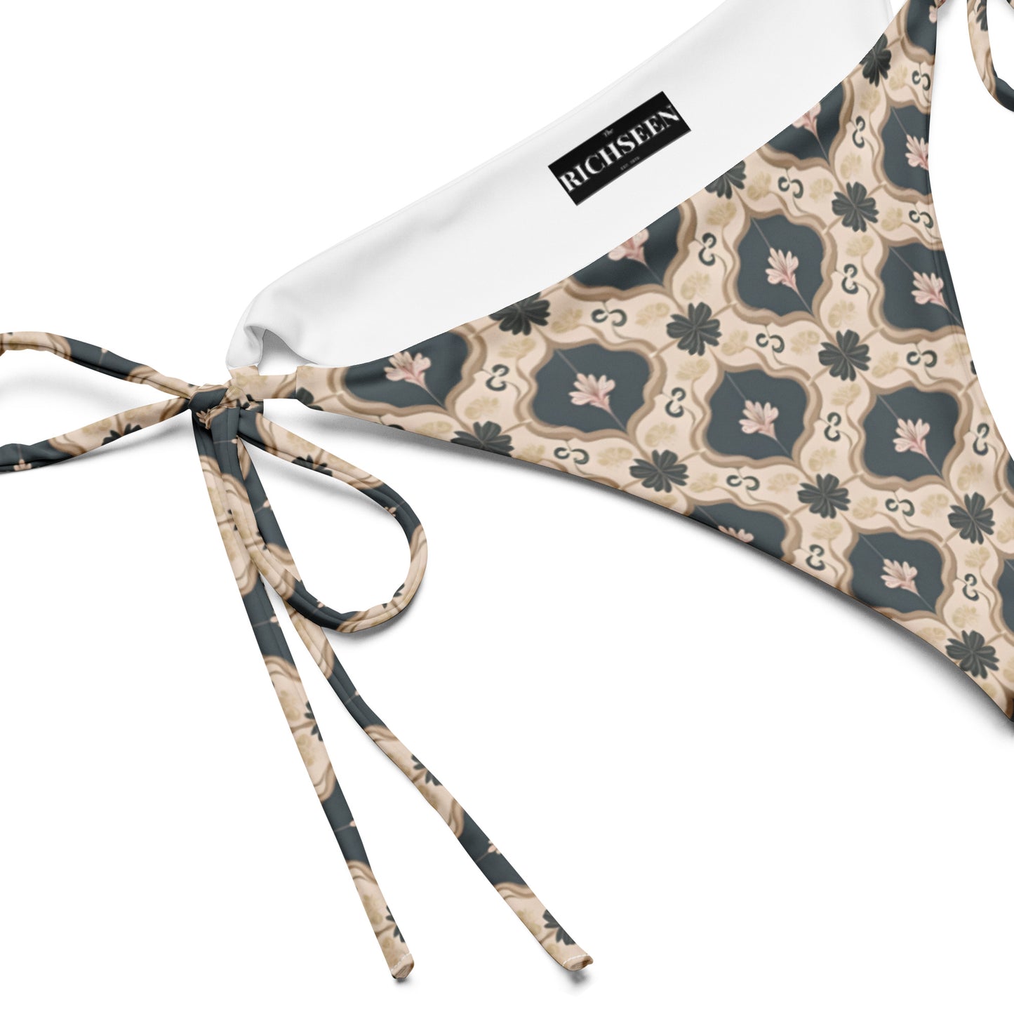 All-over print recycled string bikini bottom