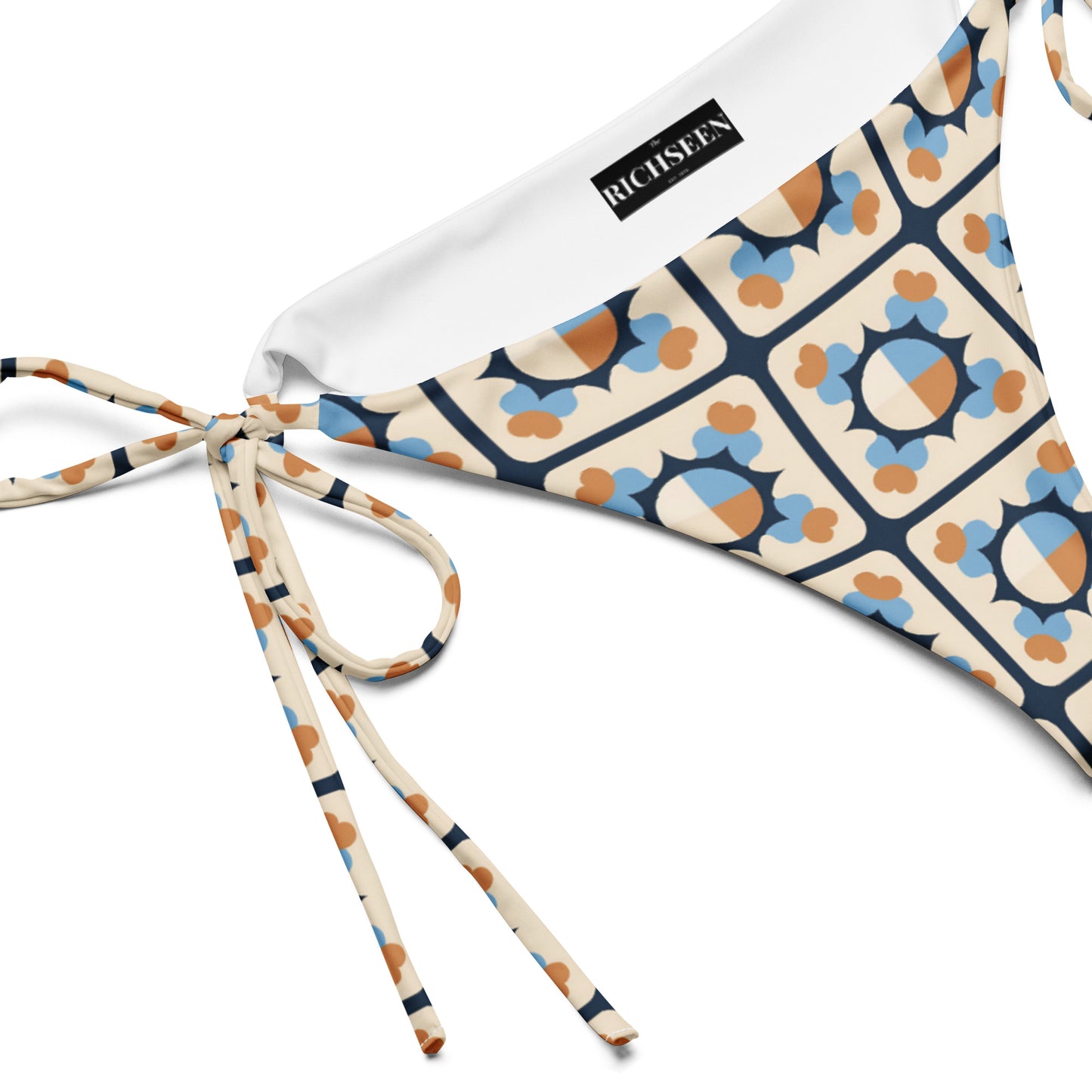 All-over print recycled string bikini bottom