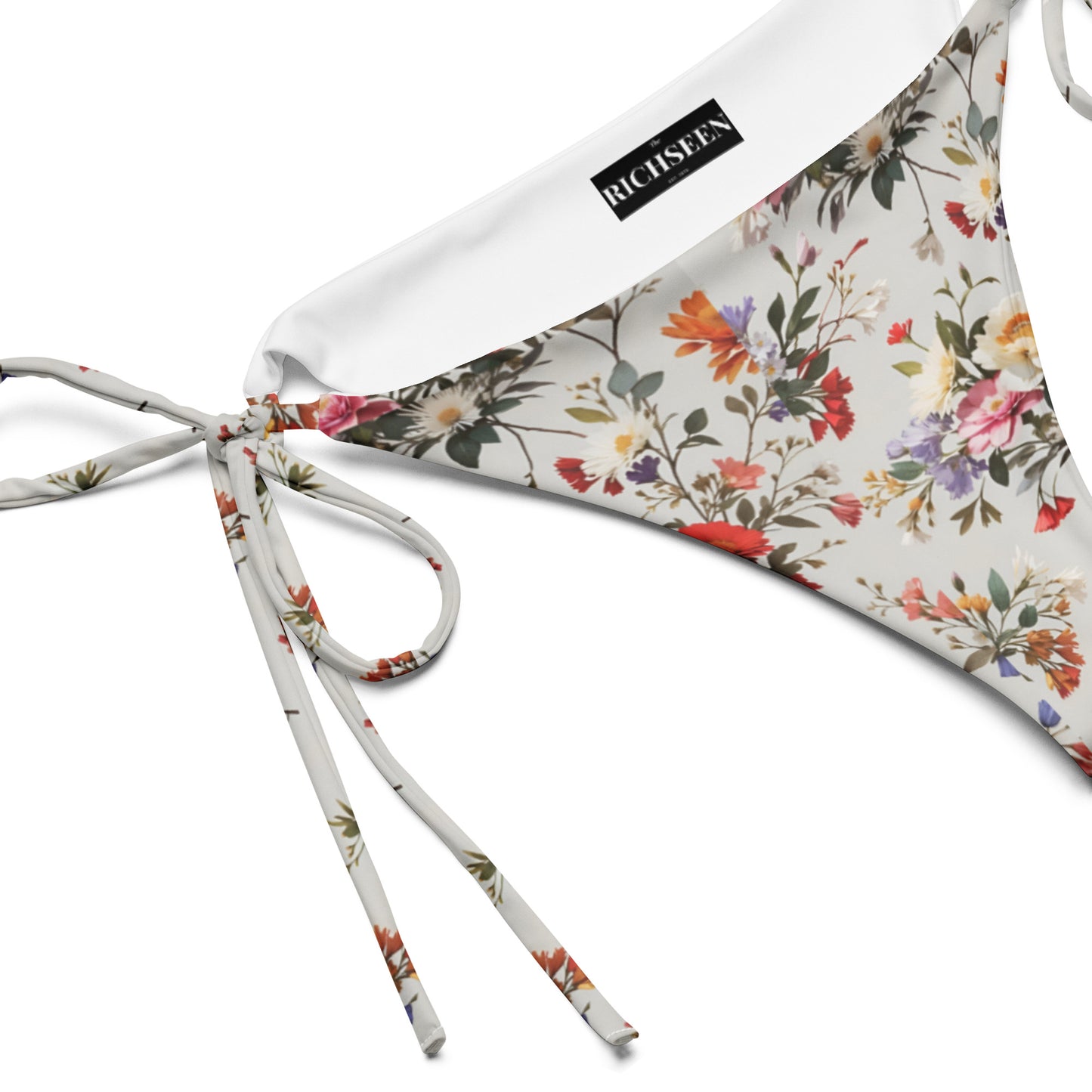 All-over print recycled string bikini bottom