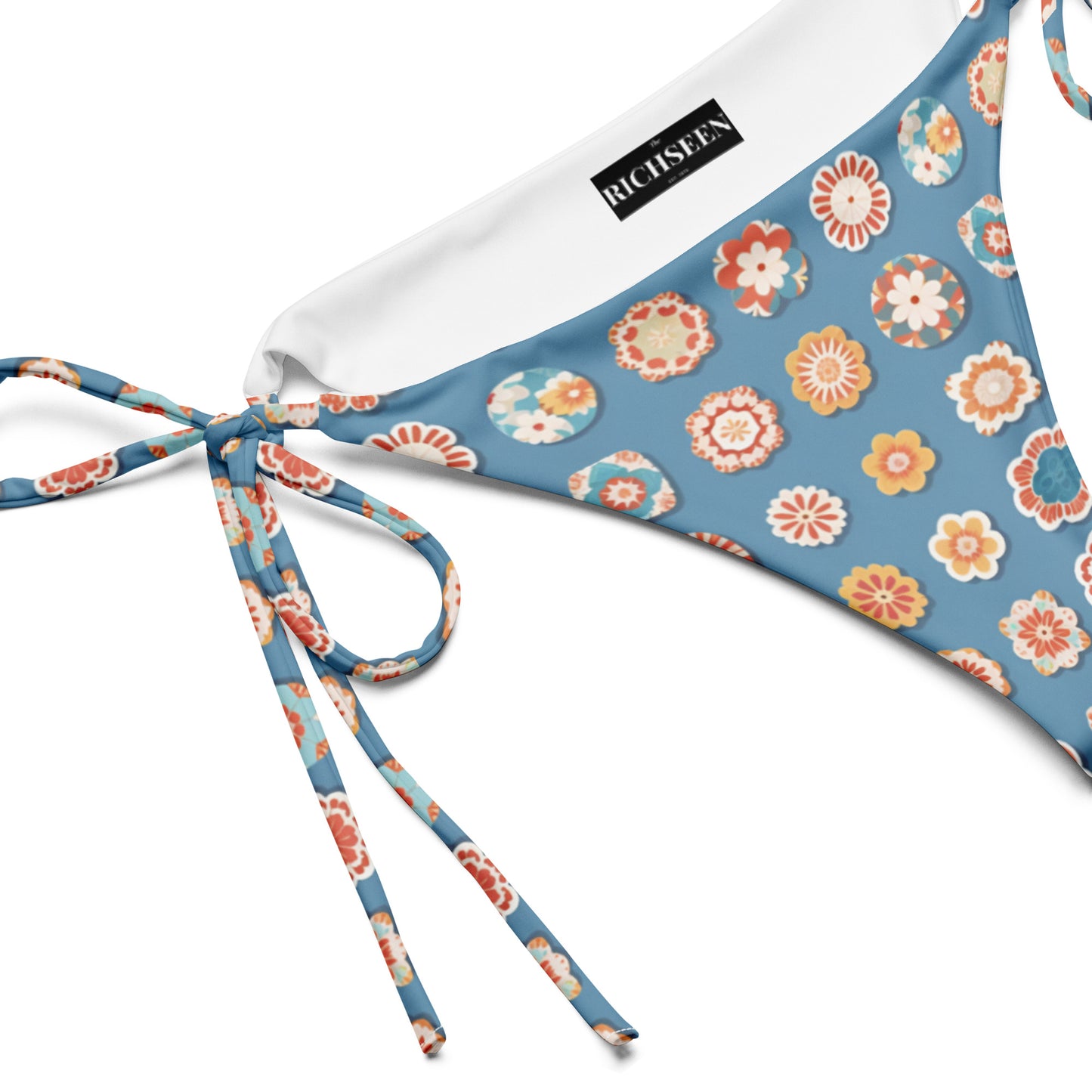 All-over print recycled string bikini bottom