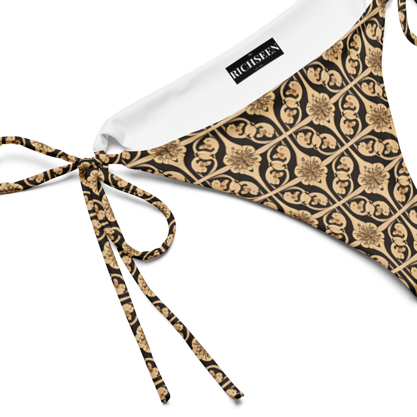 All-over print recycled string bikini bottom