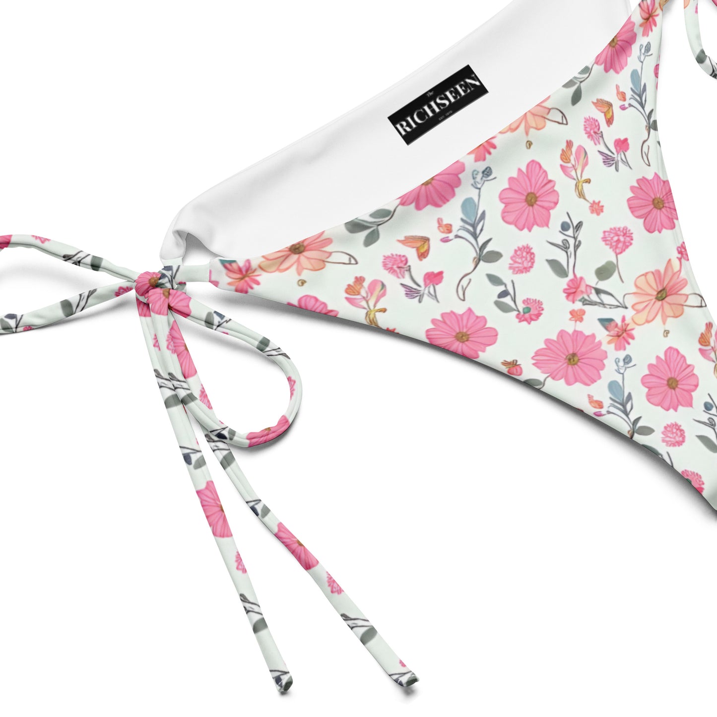 All-over print recycled string bikini bottom