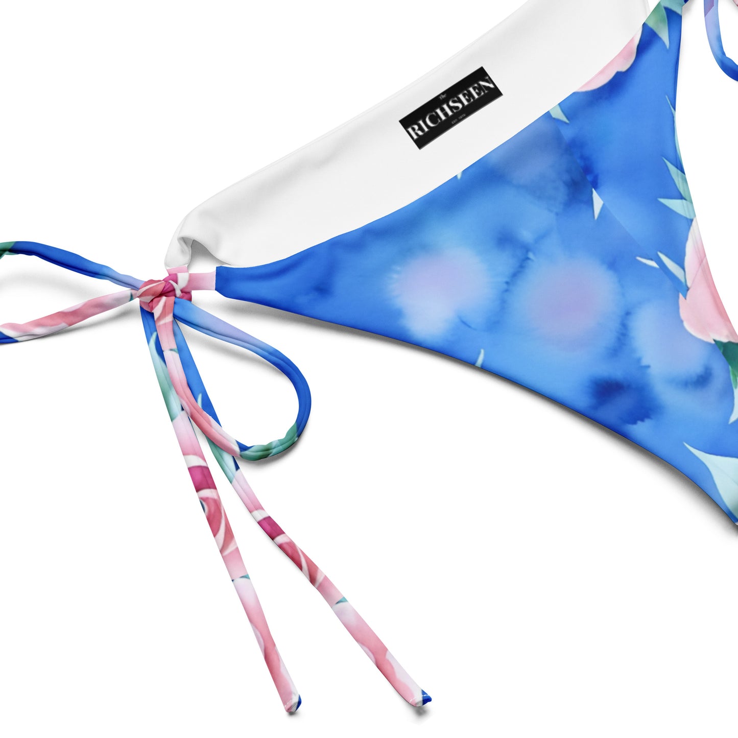 All-over print recycled string bikini bottom