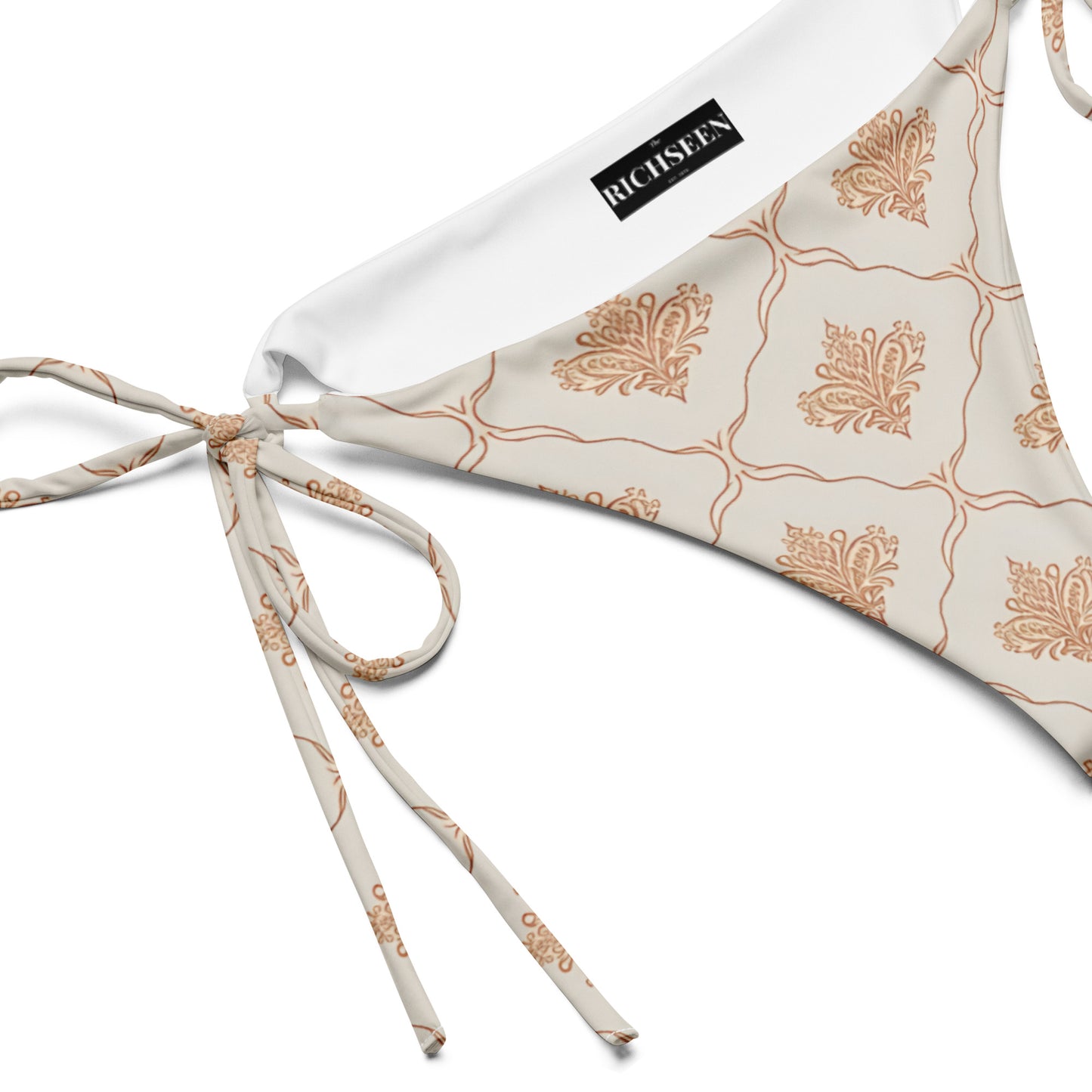 All-over print recycled string bikini bottom