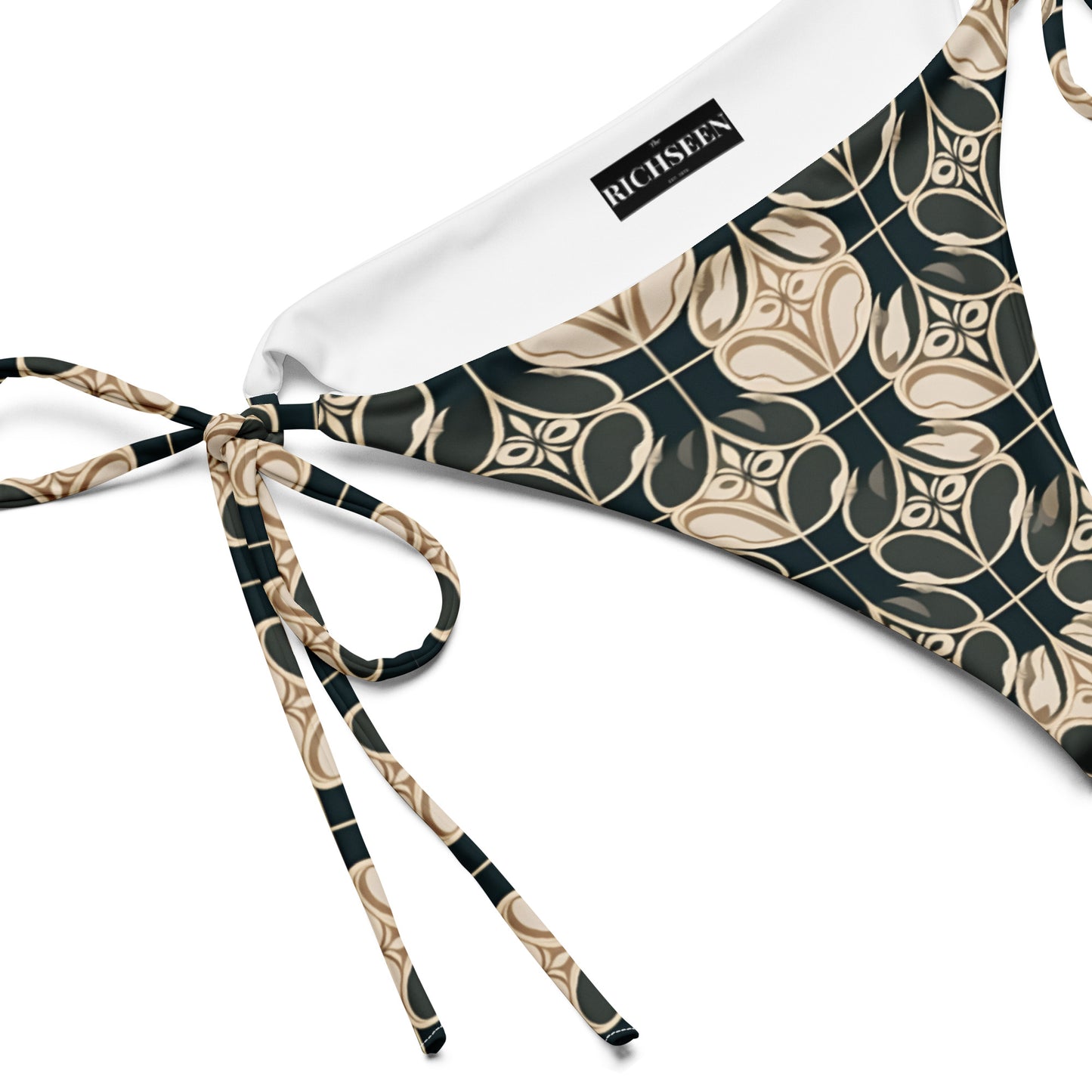 All-over print recycled string bikini bottom