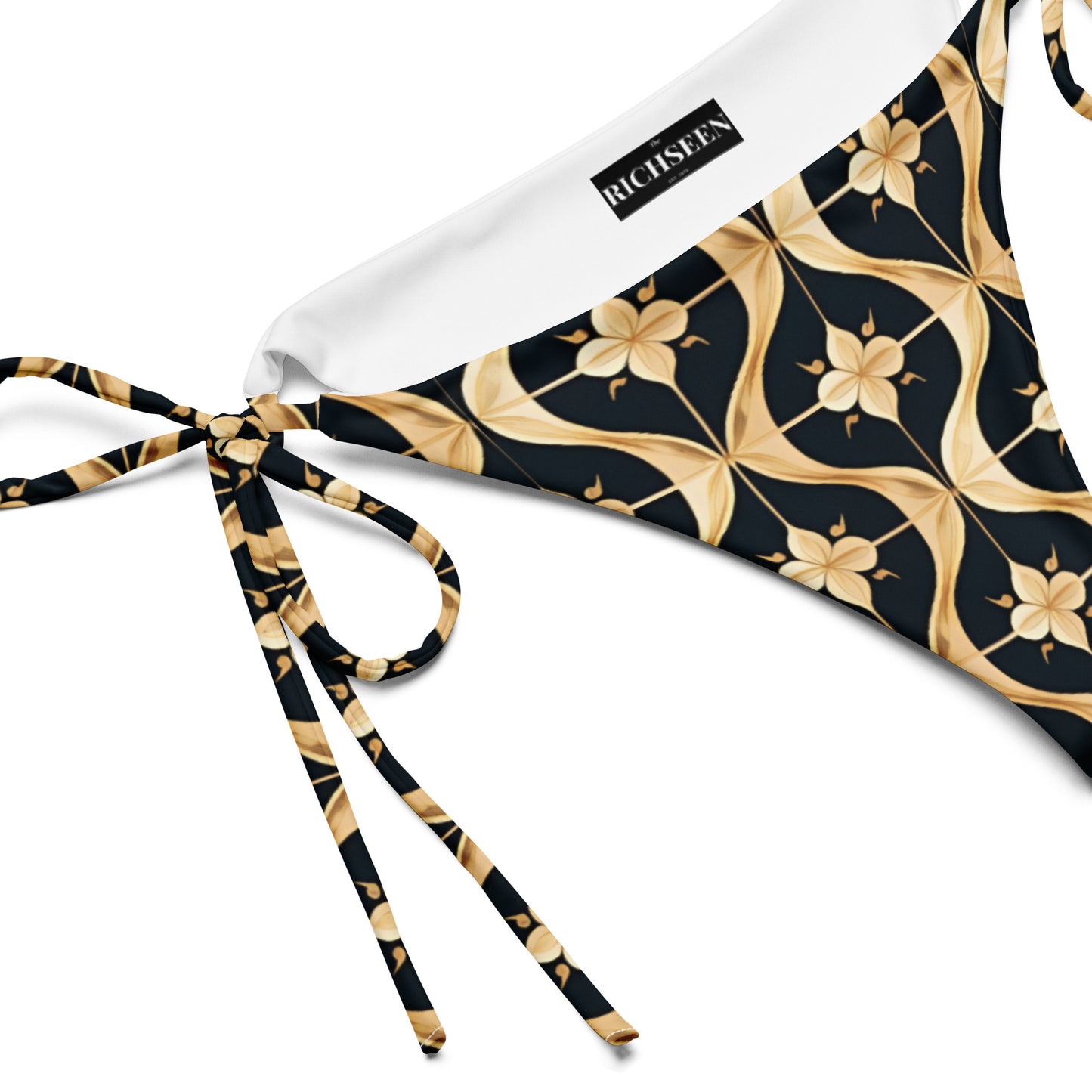 All-over print recycled string bikini bottom