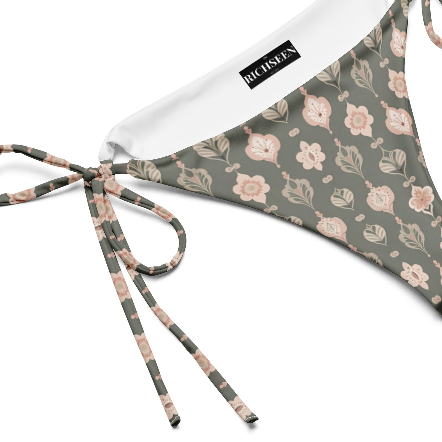 All-over print recycled string bikini bottom