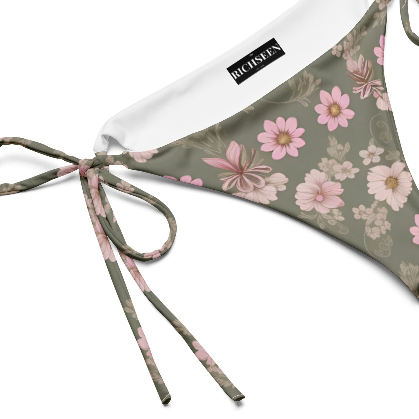 All-over print recycled string bikini bottom