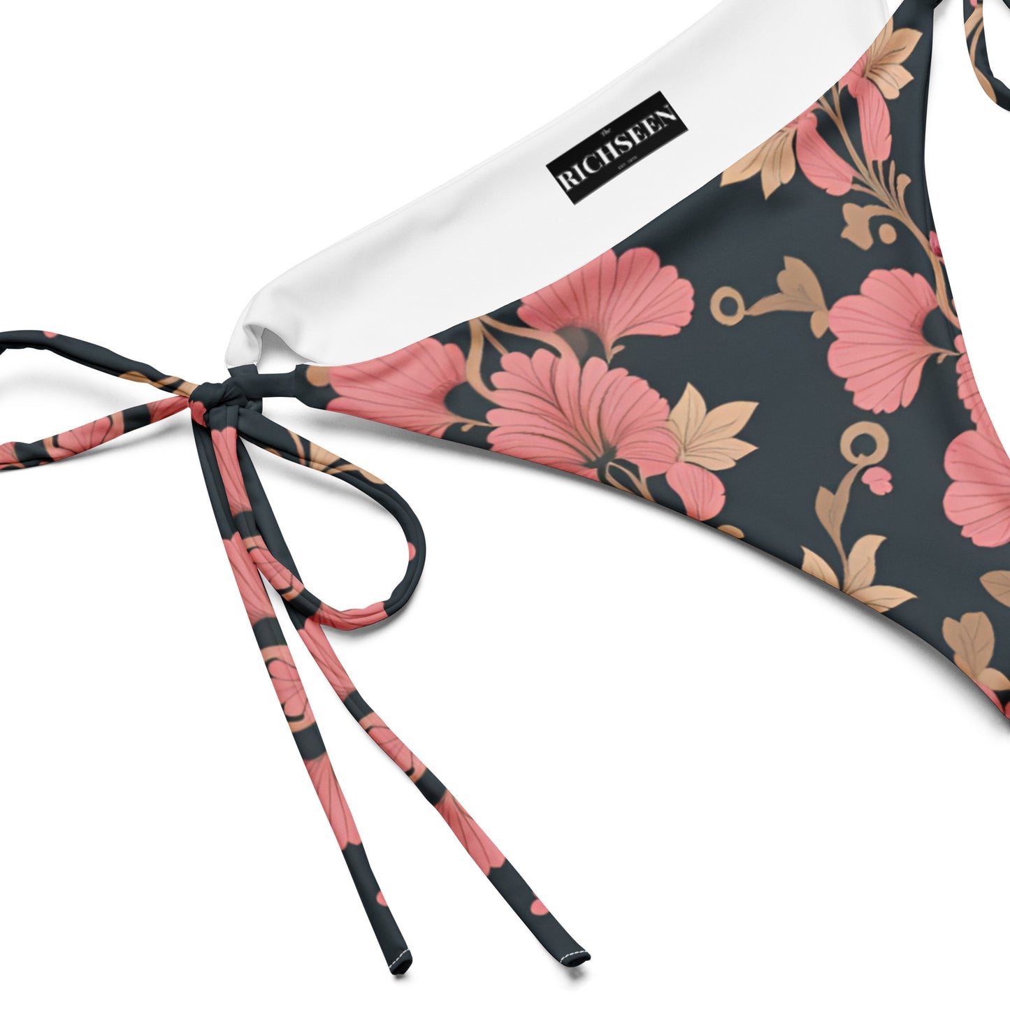 All-over print recycled string bikini bottom