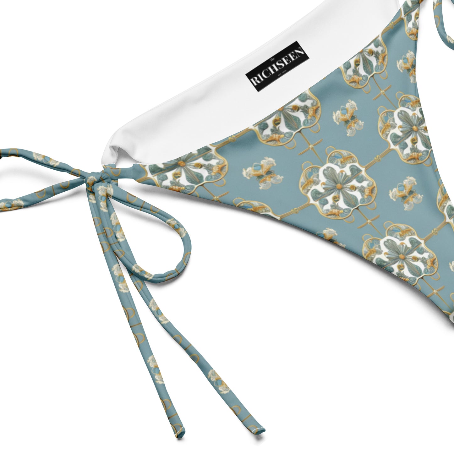 All-over print recycled string bikini bottom