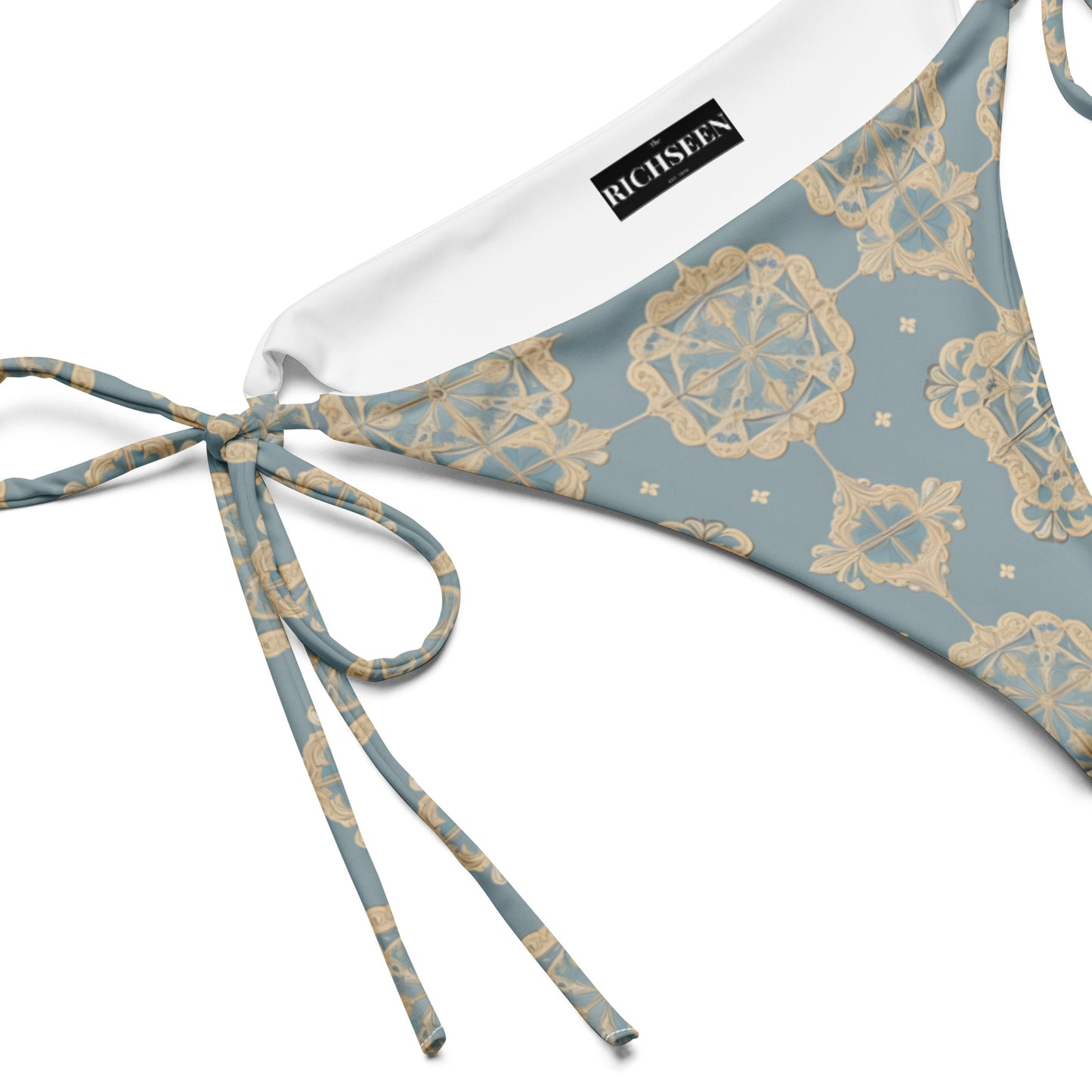 All-over print recycled string bikini bottom