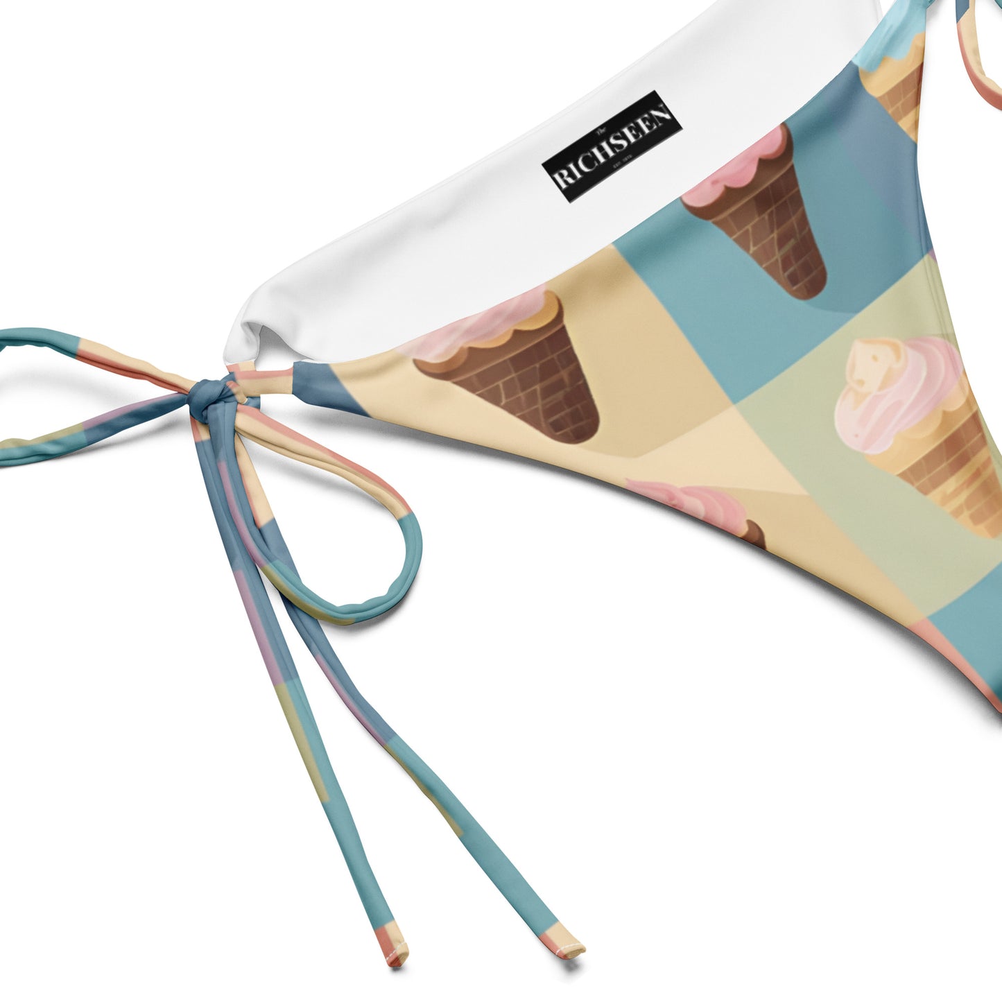 All-over print recycled string bikini bottom