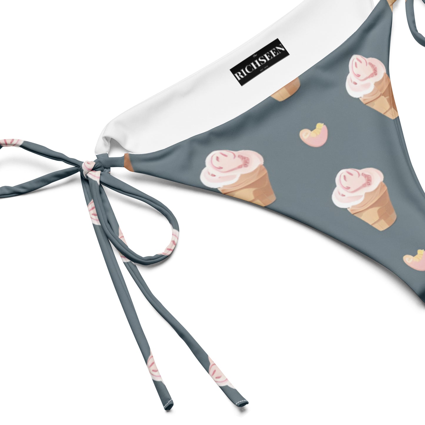 All-over print recycled string bikini bottom