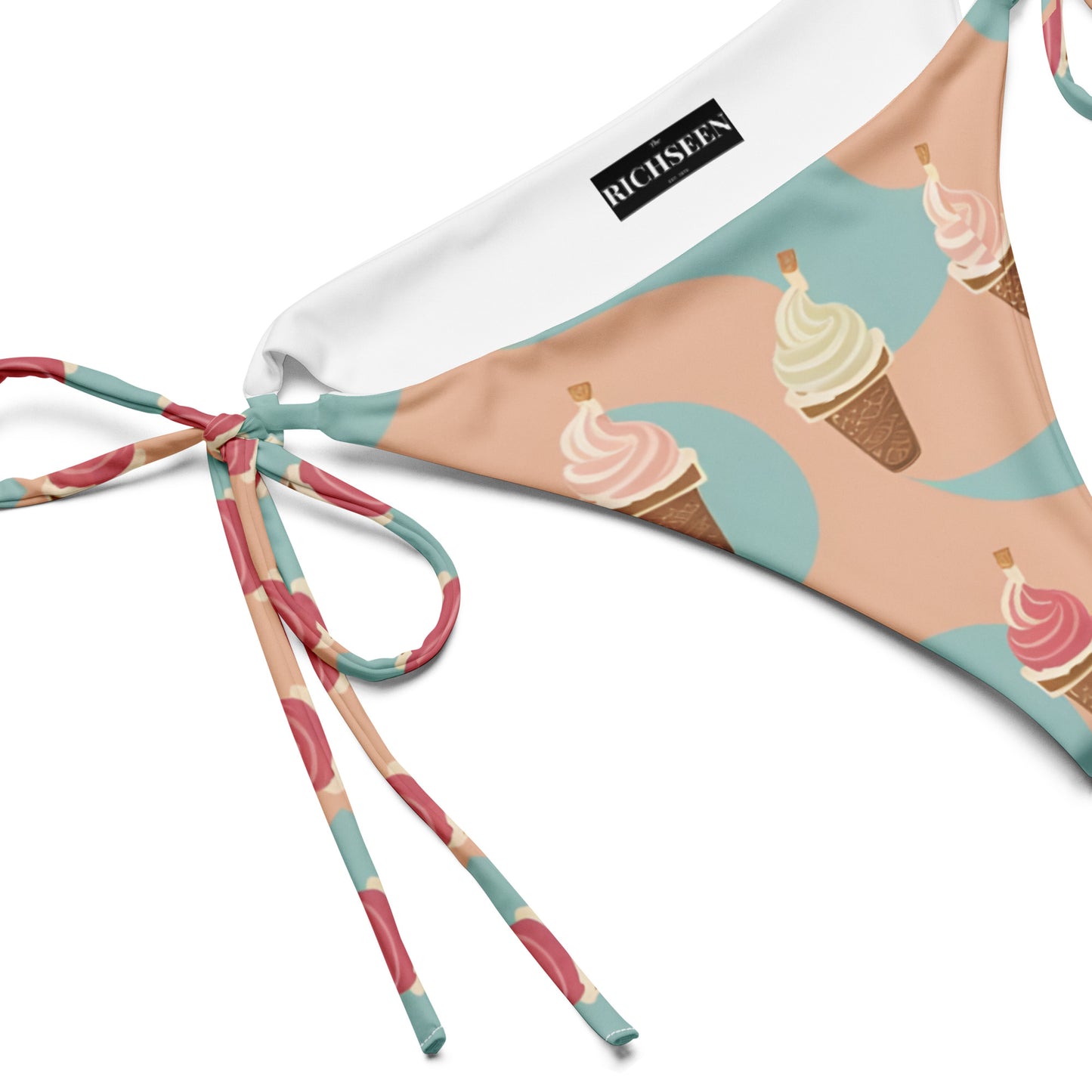 All-over print recycled string bikini bottom