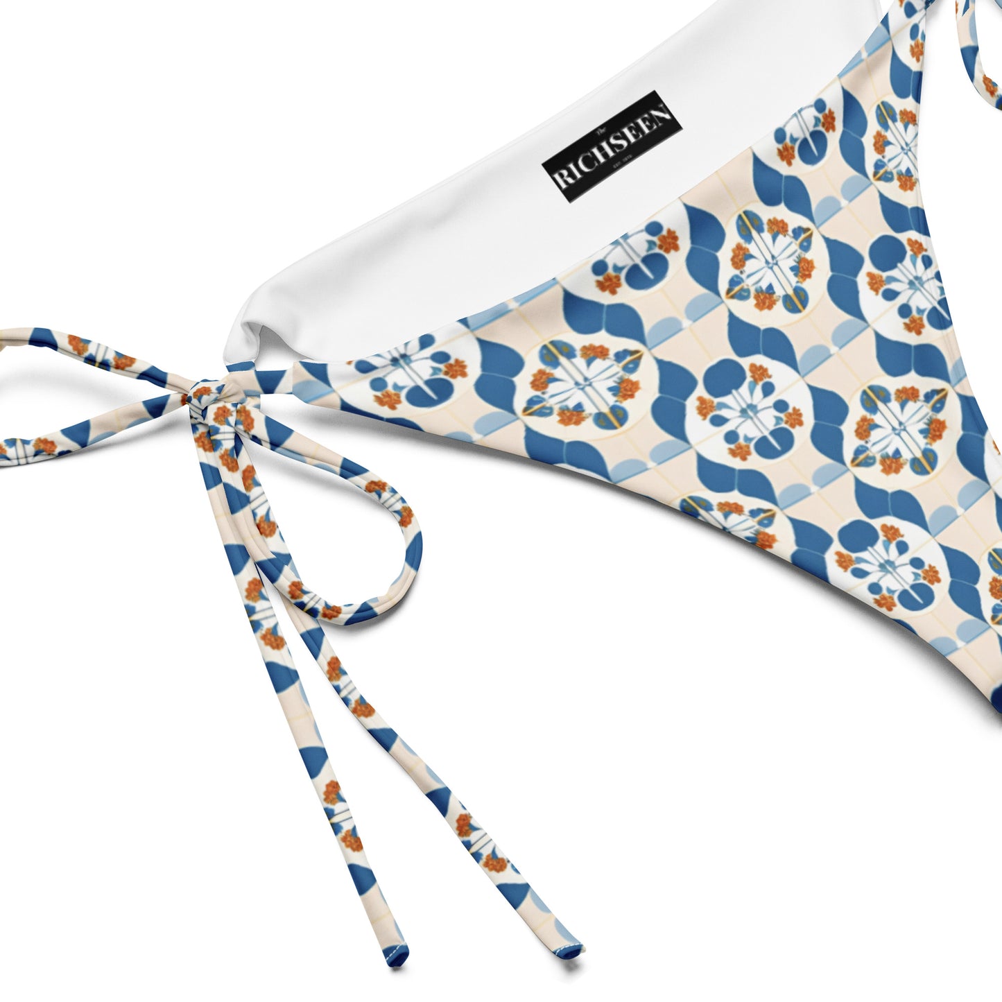 All-over print recycled string bikini bottom