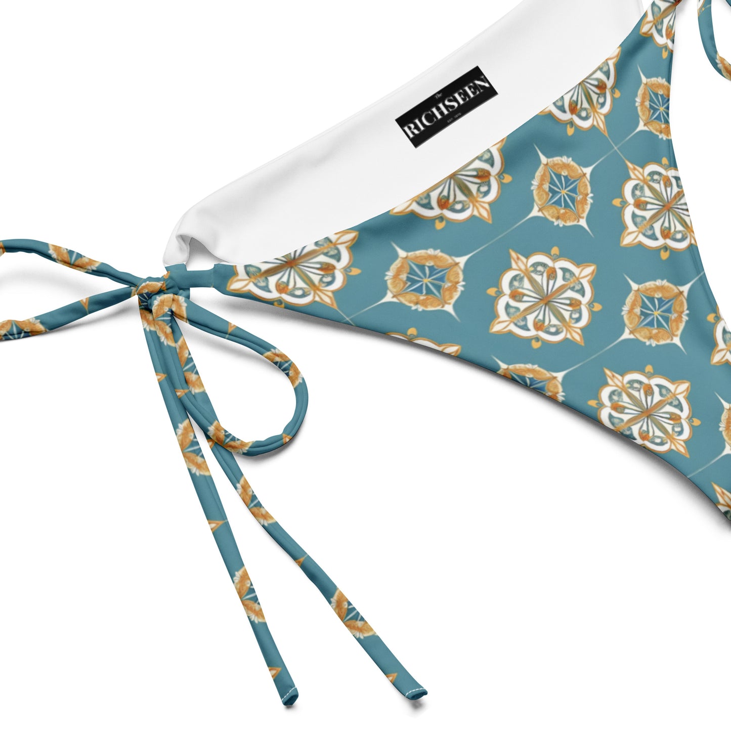 All-over print recycled string bikini bottom