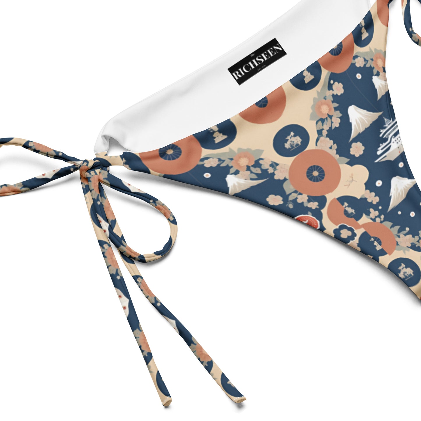 All-over print recycled string bikini bottom