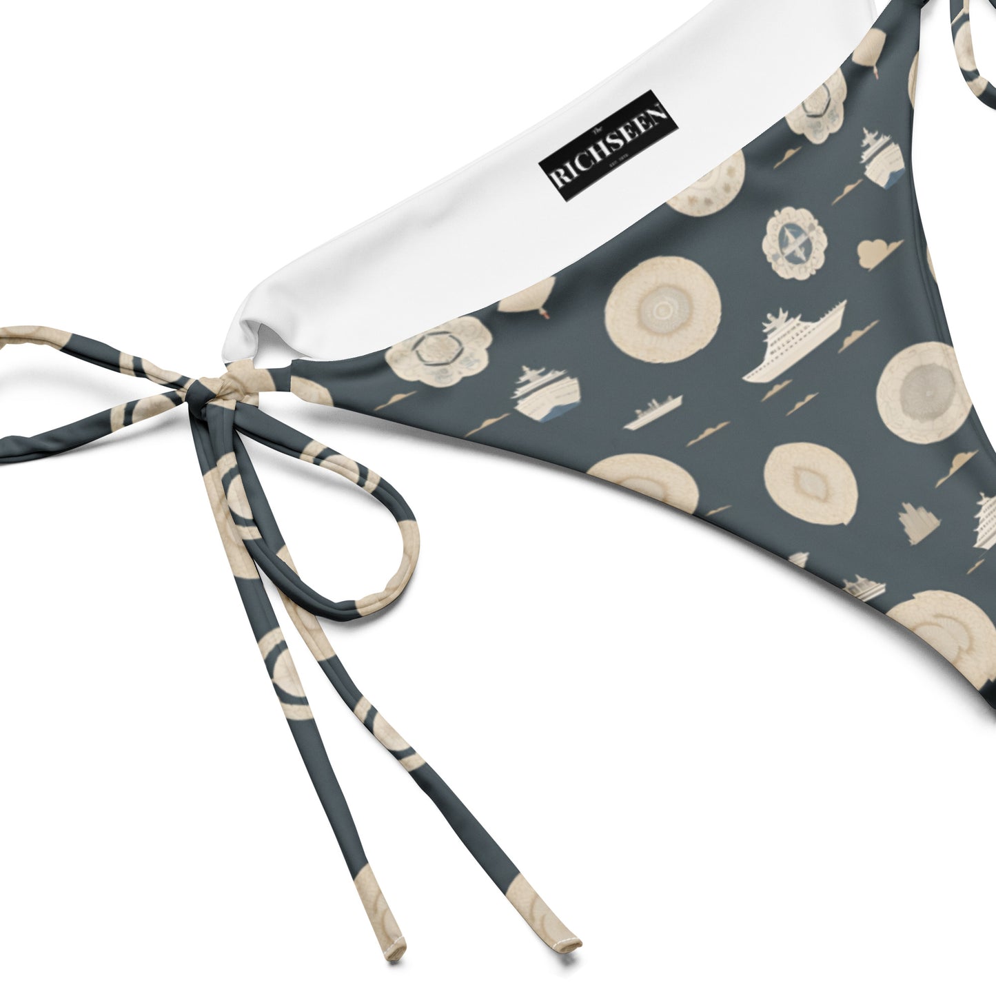 All-over print recycled string bikini bottom