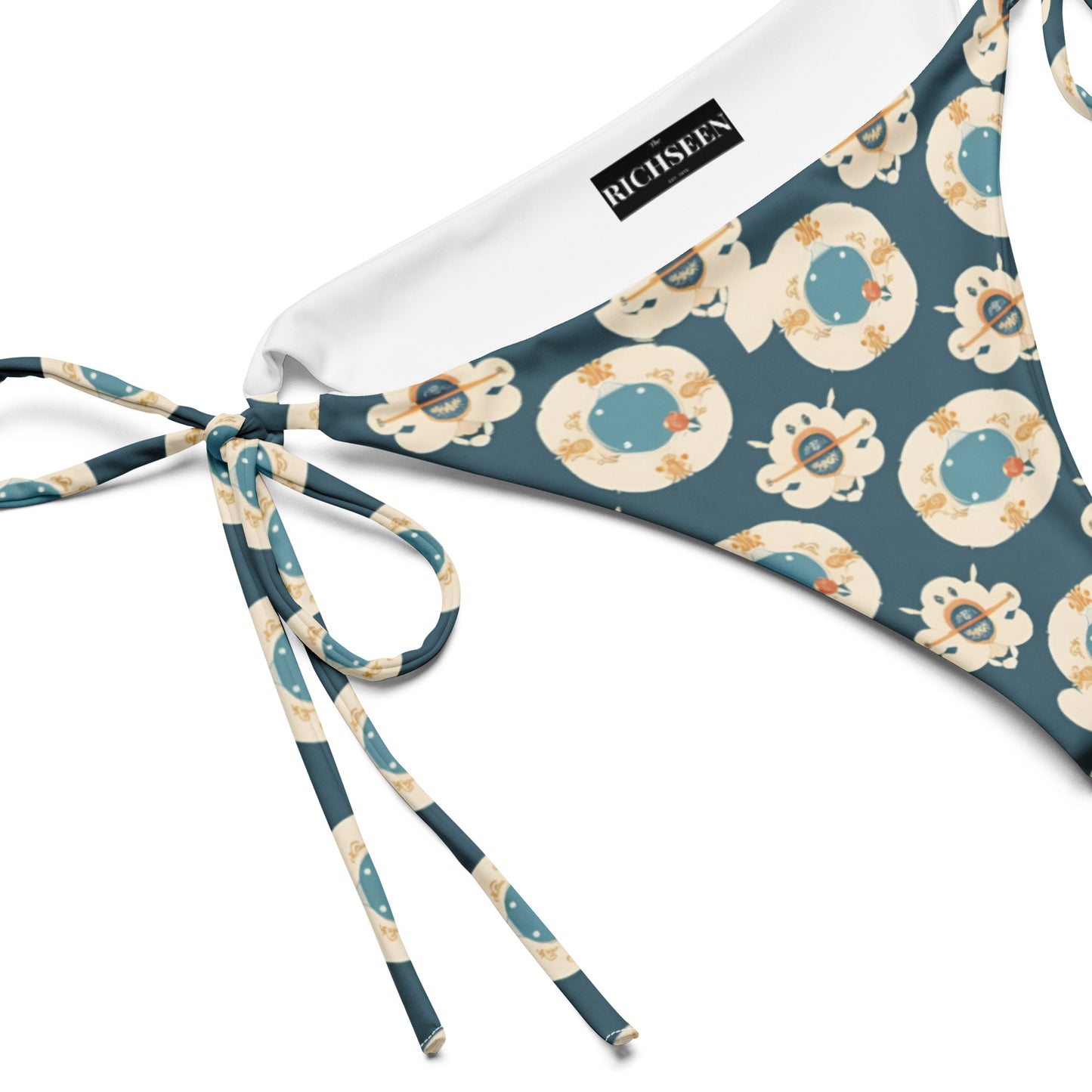 All-over print recycled string bikini bottom