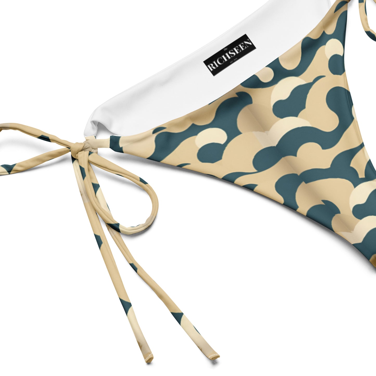 All-over print recycled string bikini bottom