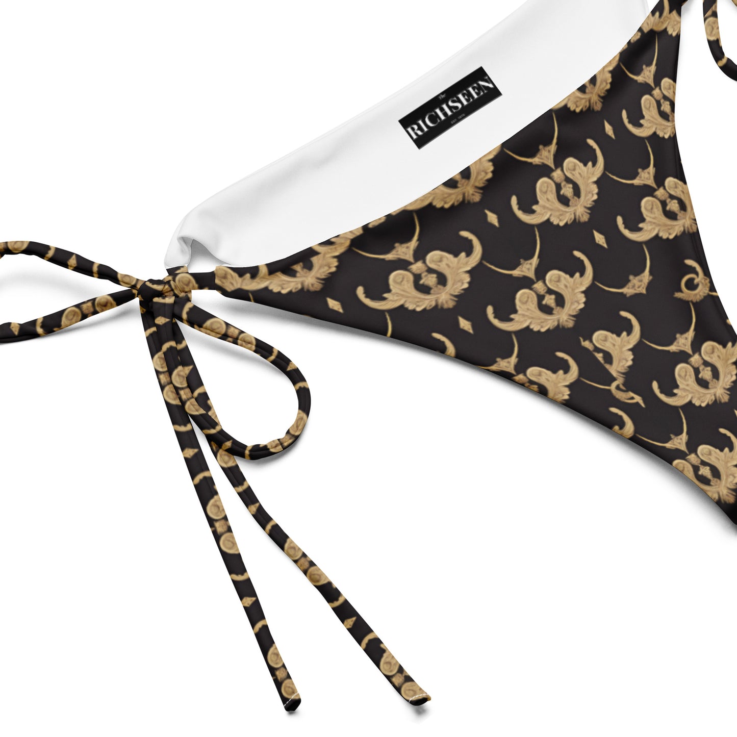 All-over print recycled string bikini bottom