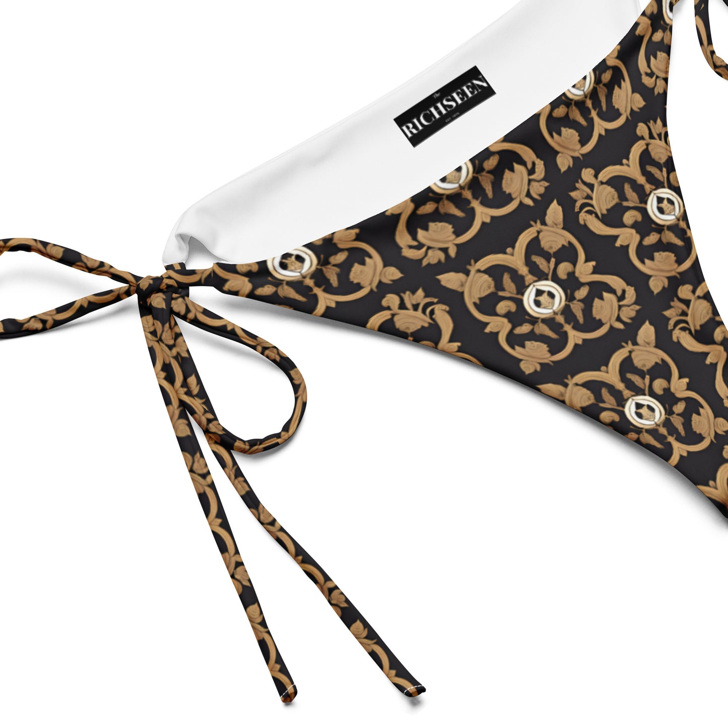 All-over print recycled string bikini bottom