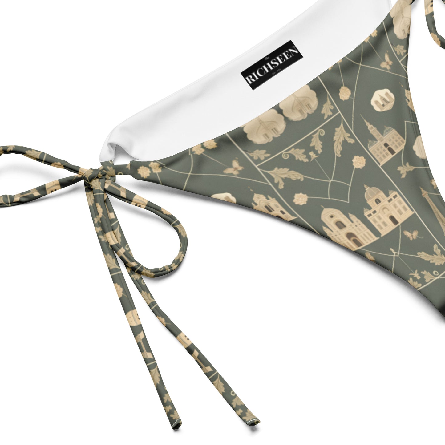 All-over print recycled string bikini bottom