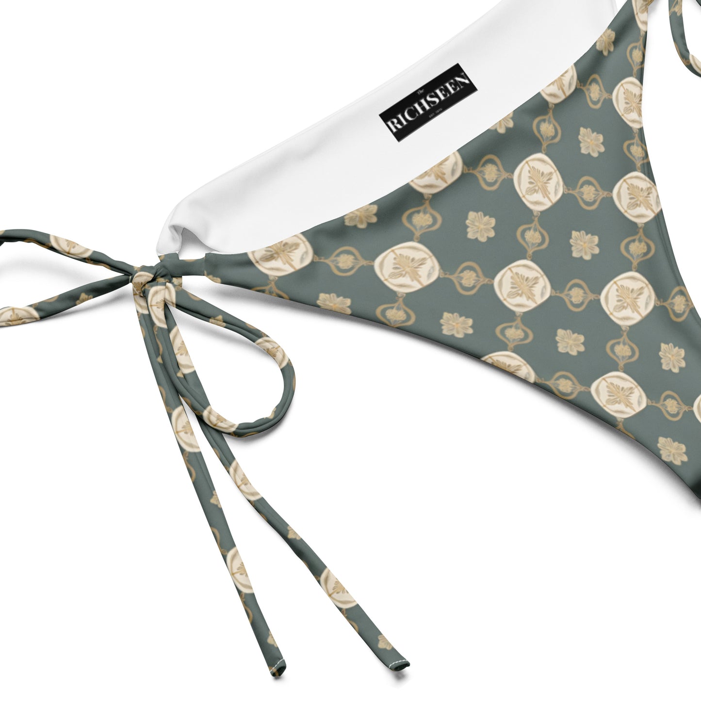 All-over print recycled string bikini bottom