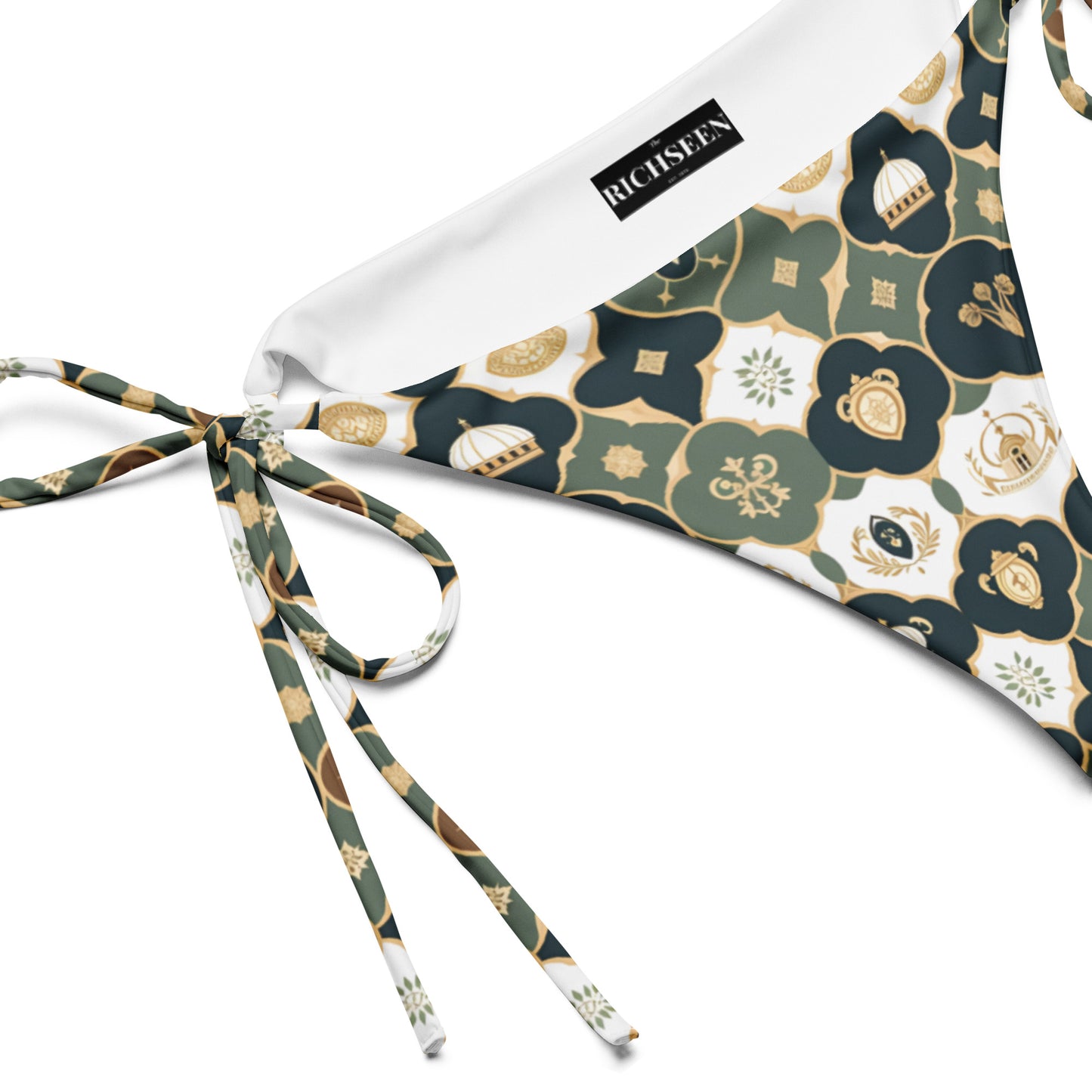 All-over print recycled string bikini bottom