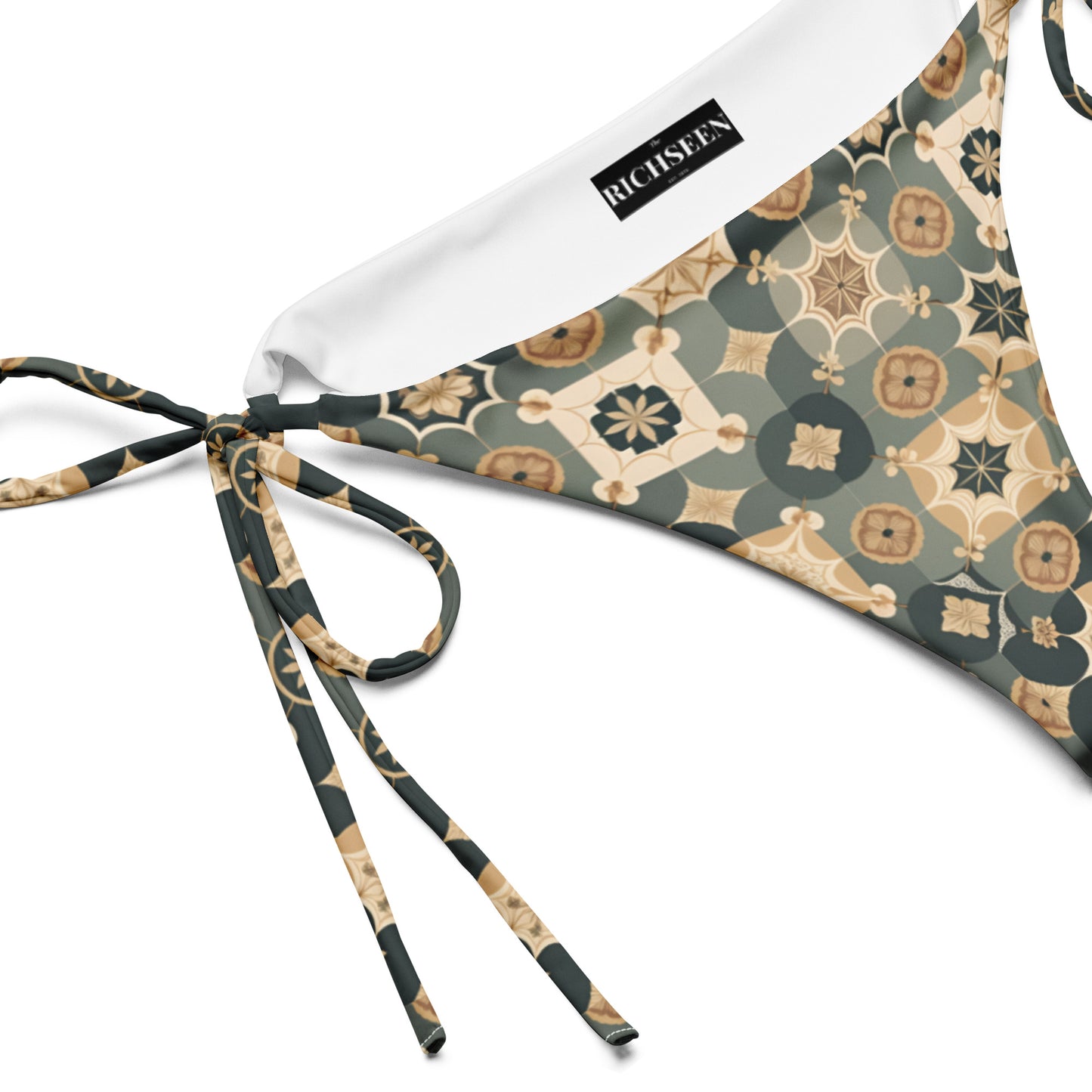 All-over print recycled string bikini bottom