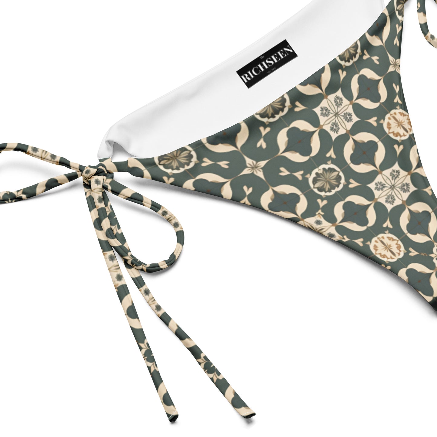 All-over print recycled string bikini bottom